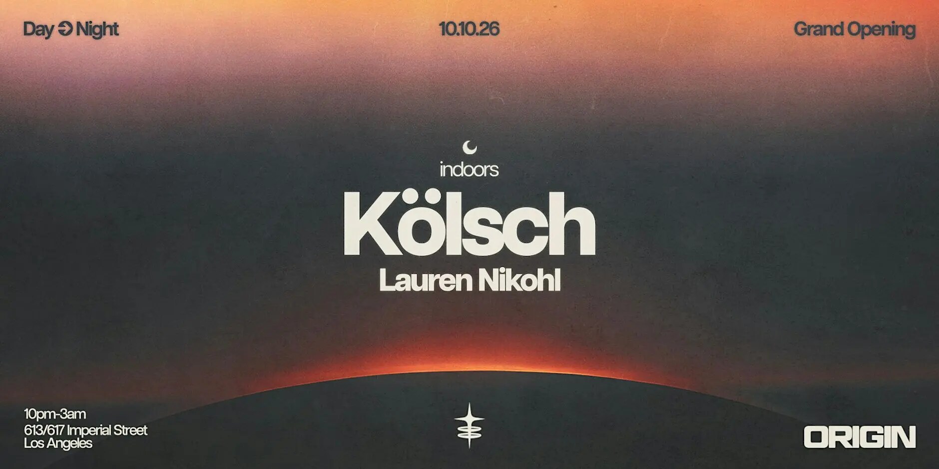 ORIGIN Grand Opening Saturday night with Kölsch