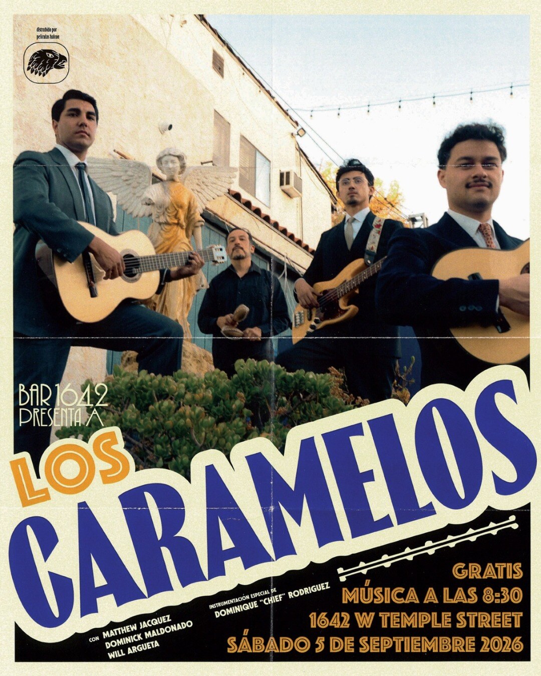 Los Caramelos live music flyer for 1642 West Temple Street on September 5