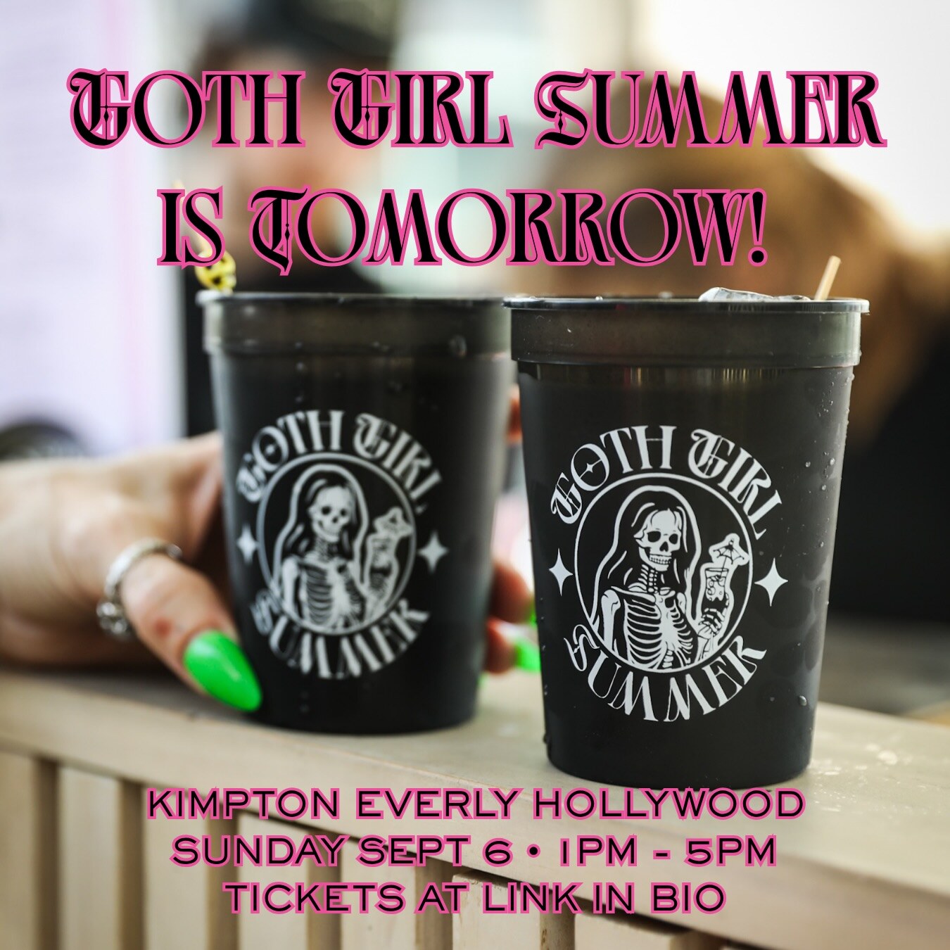 Goth Girl Summer pool party announcement for September 6 at Kimpton Everly Hollywood