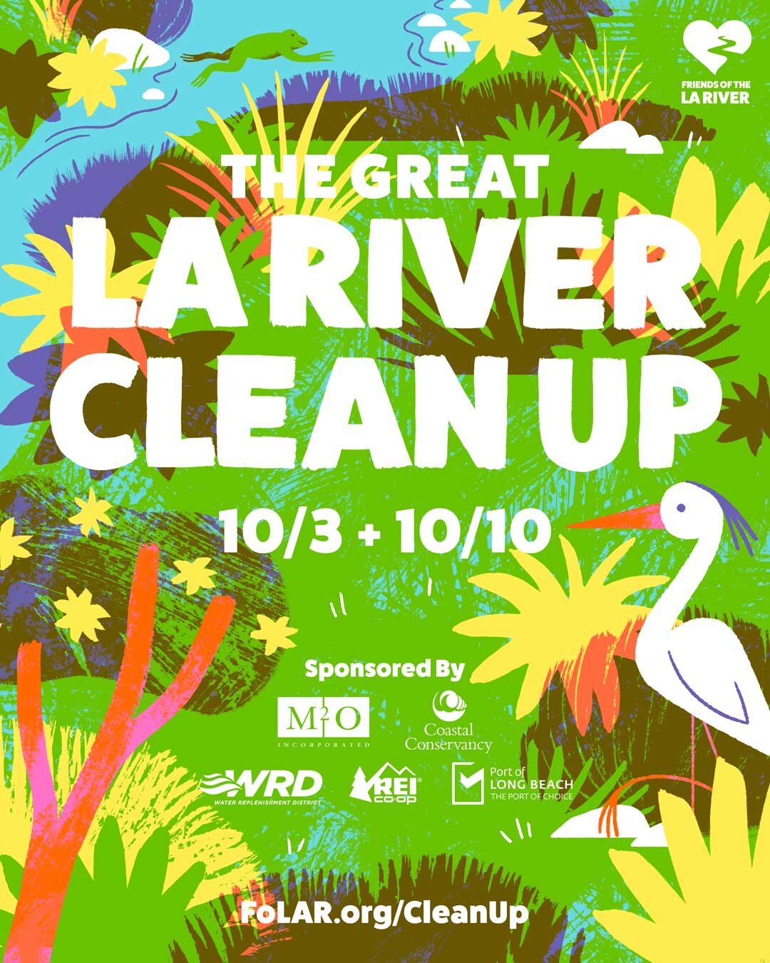 The Great LA River CleanUp flyer for October 3 and October 10