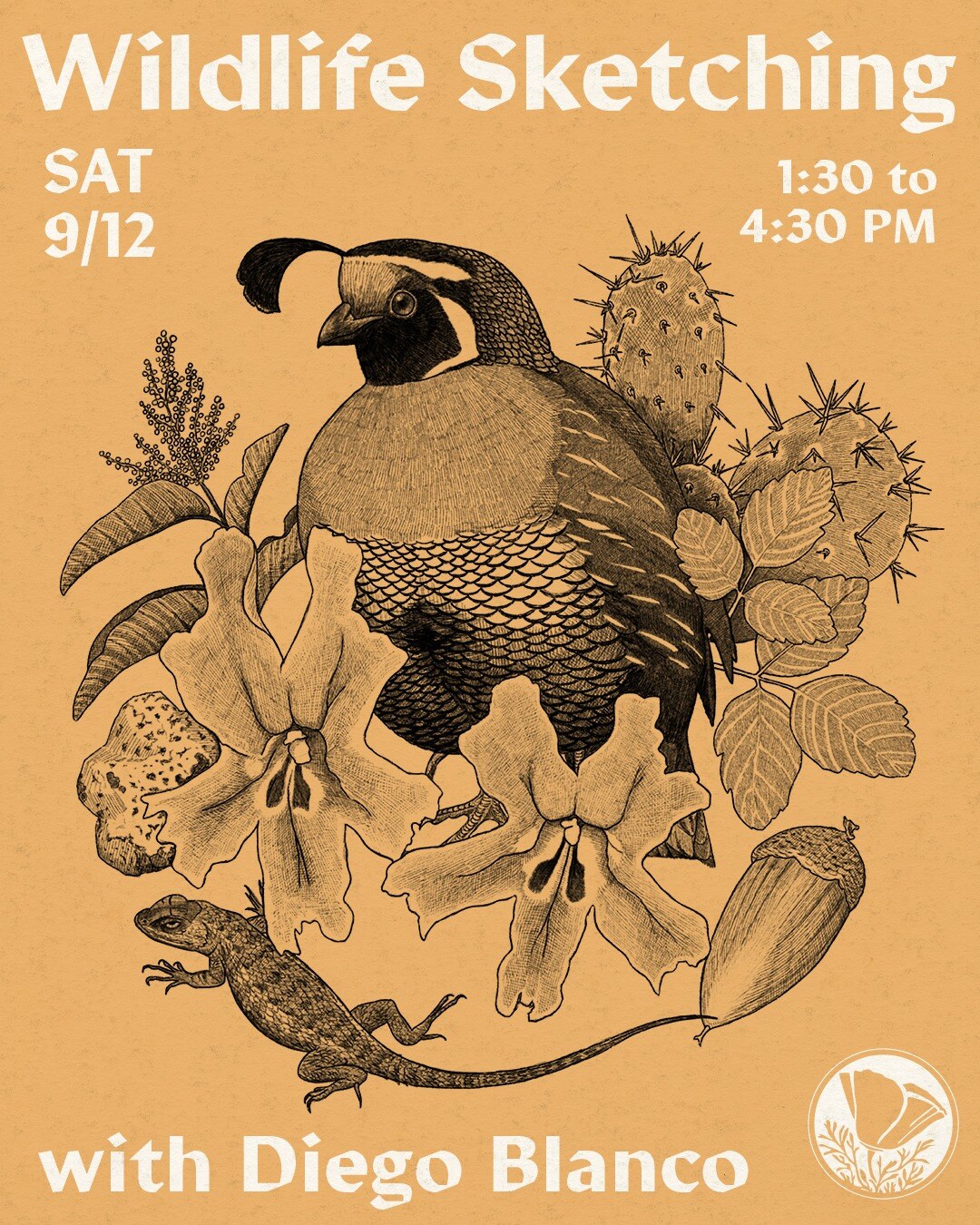 Wildlife Sketching with Diego Blanco September12 flyer