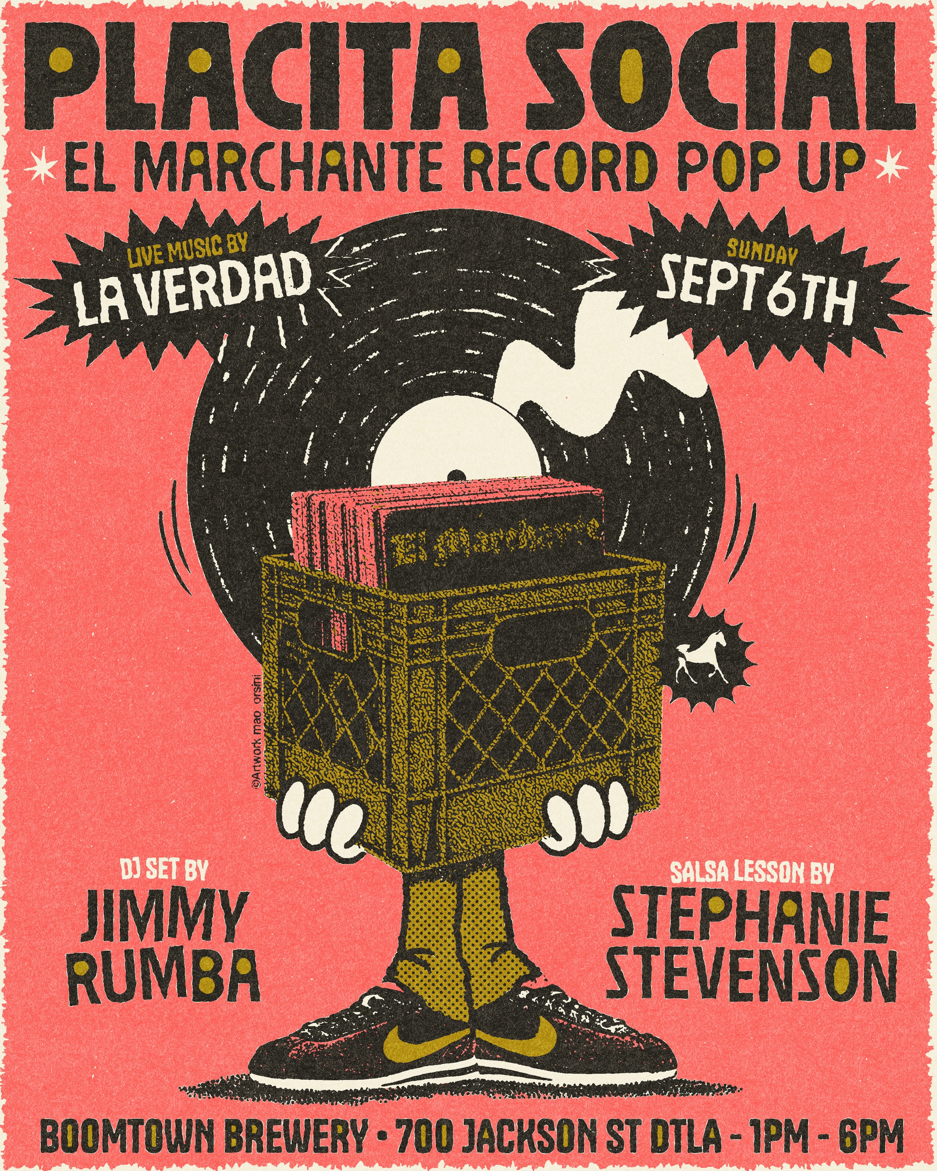 LA Placita Social flyer at Boomtown Brewery