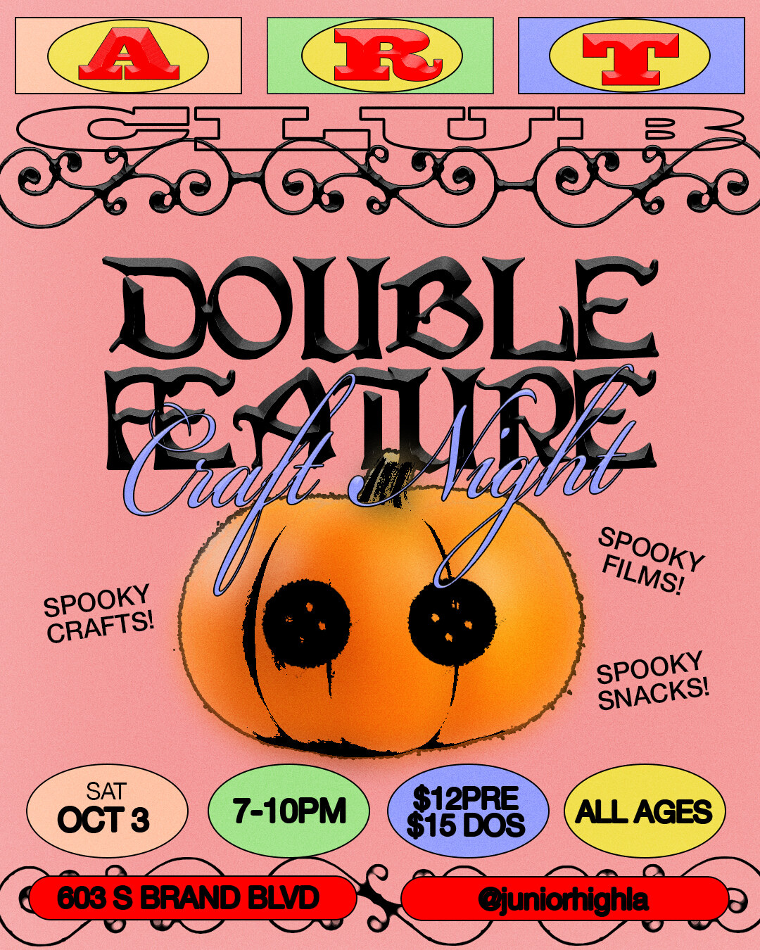 Art Club | Double Feature Craft Night flyer
