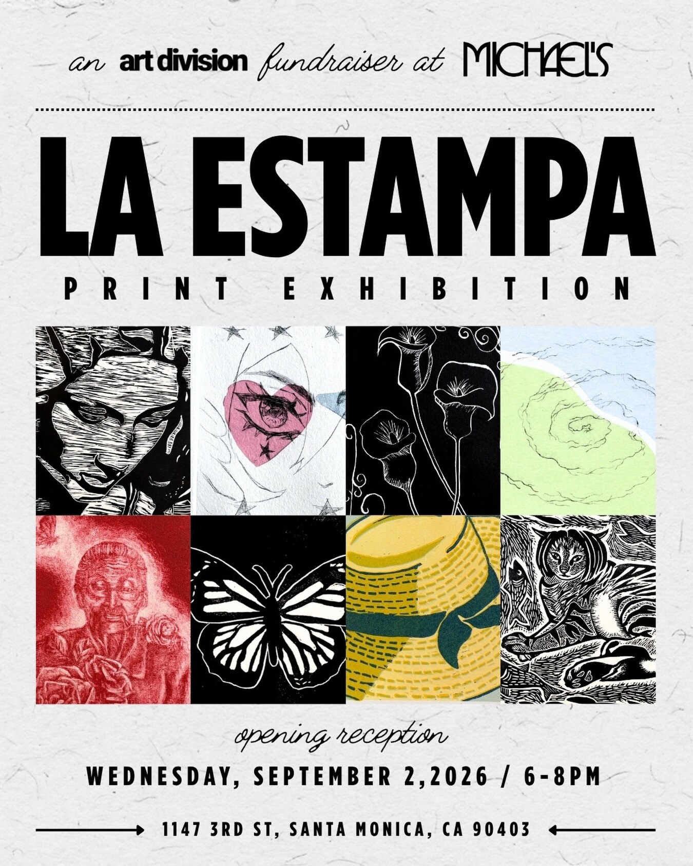 La Estampa print exhibition opening flyer for Michael's Restaurant