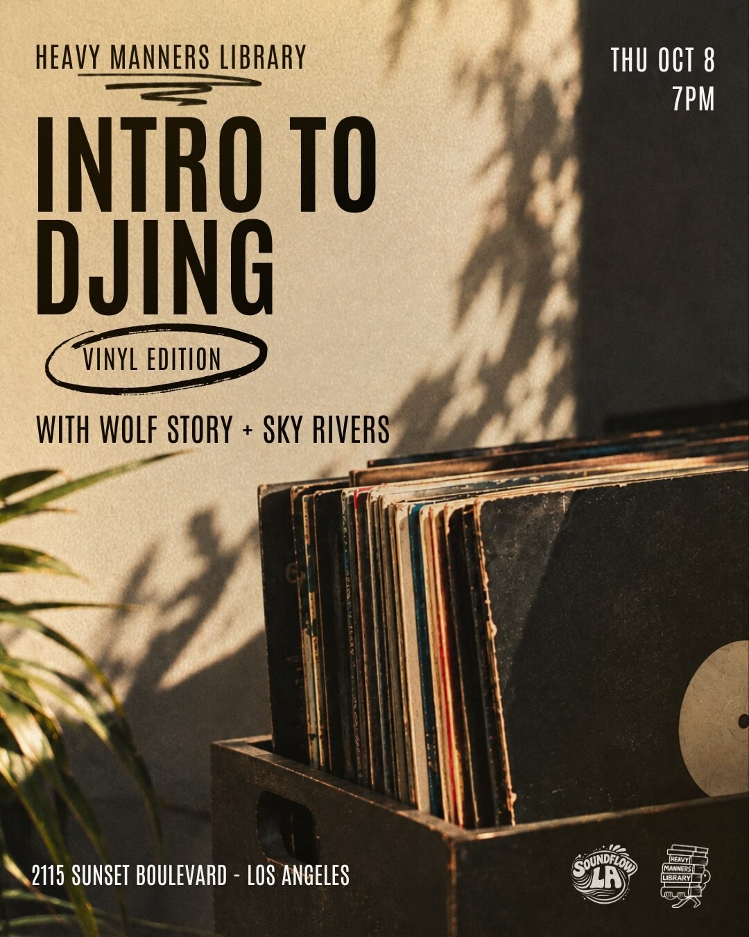 Heavy Manners Intro to DJing Vinyl Edition workshop flyer