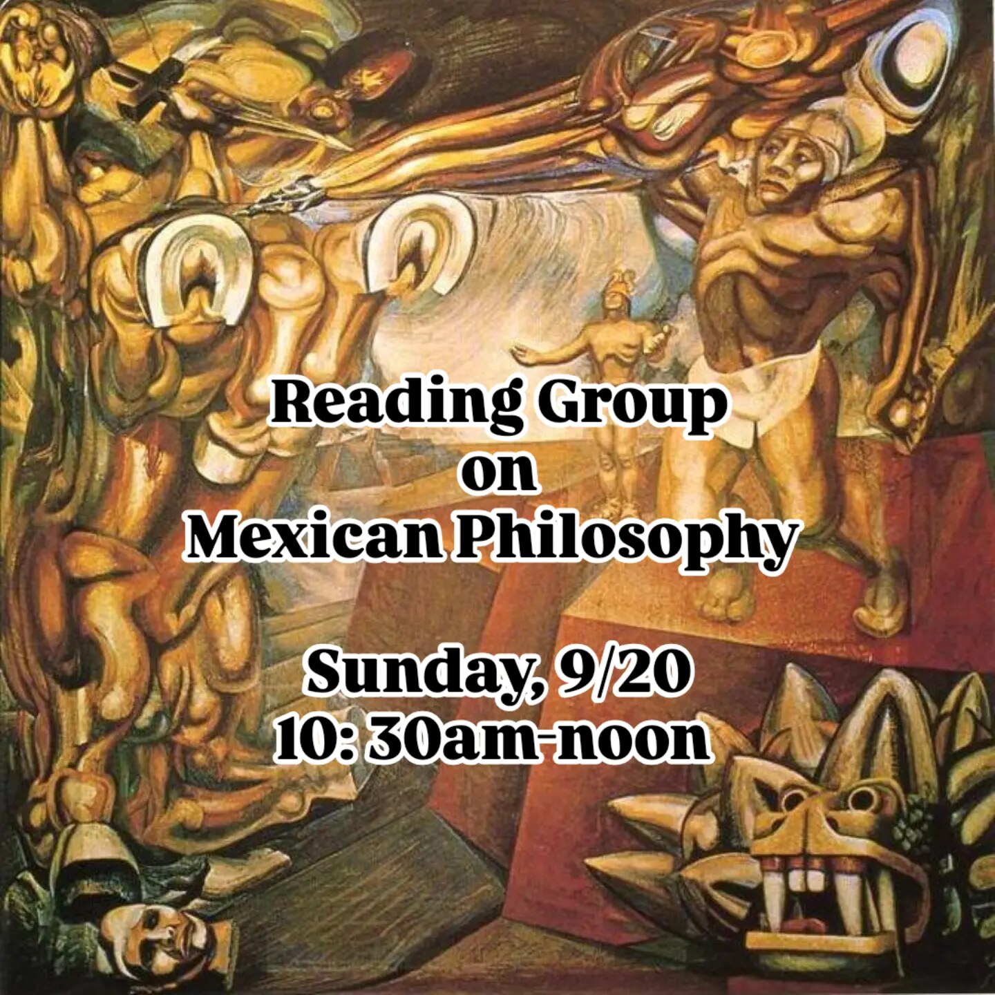 Reading Group on Mexican Philosophy flyer with Sunday September 20 time