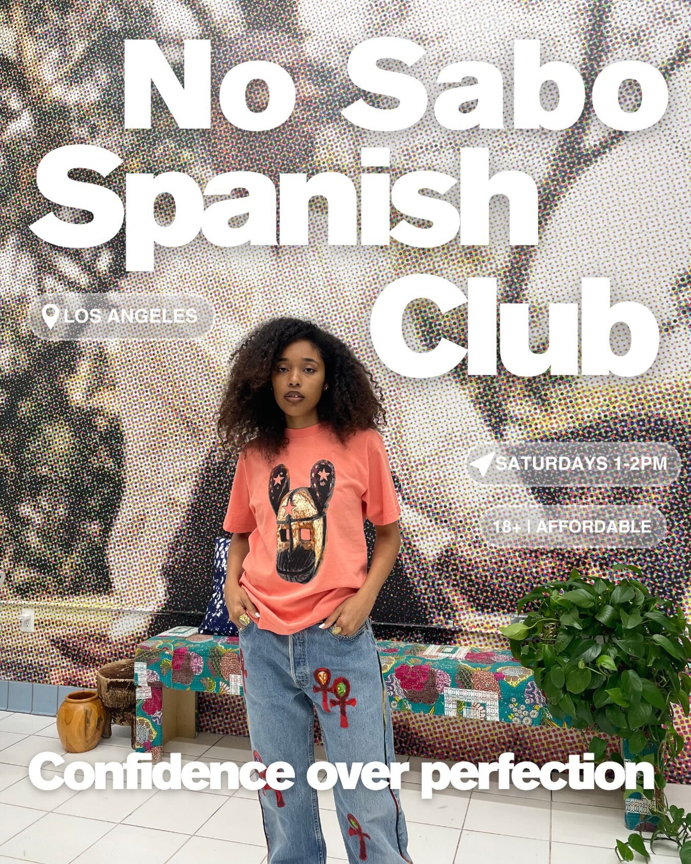 No Sabo Spanish Club flyer for weekly Saturday conversation meetups