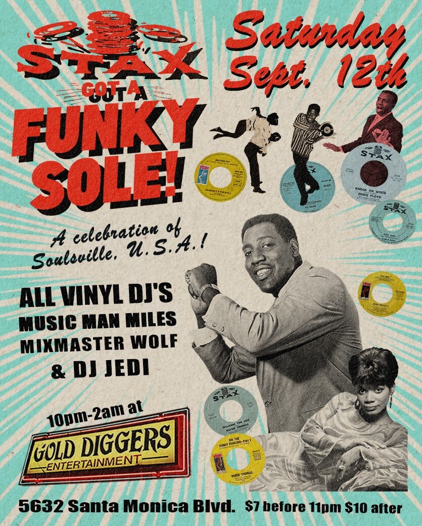Funky Sole Stax Saturday flyer featuring Otis Redding