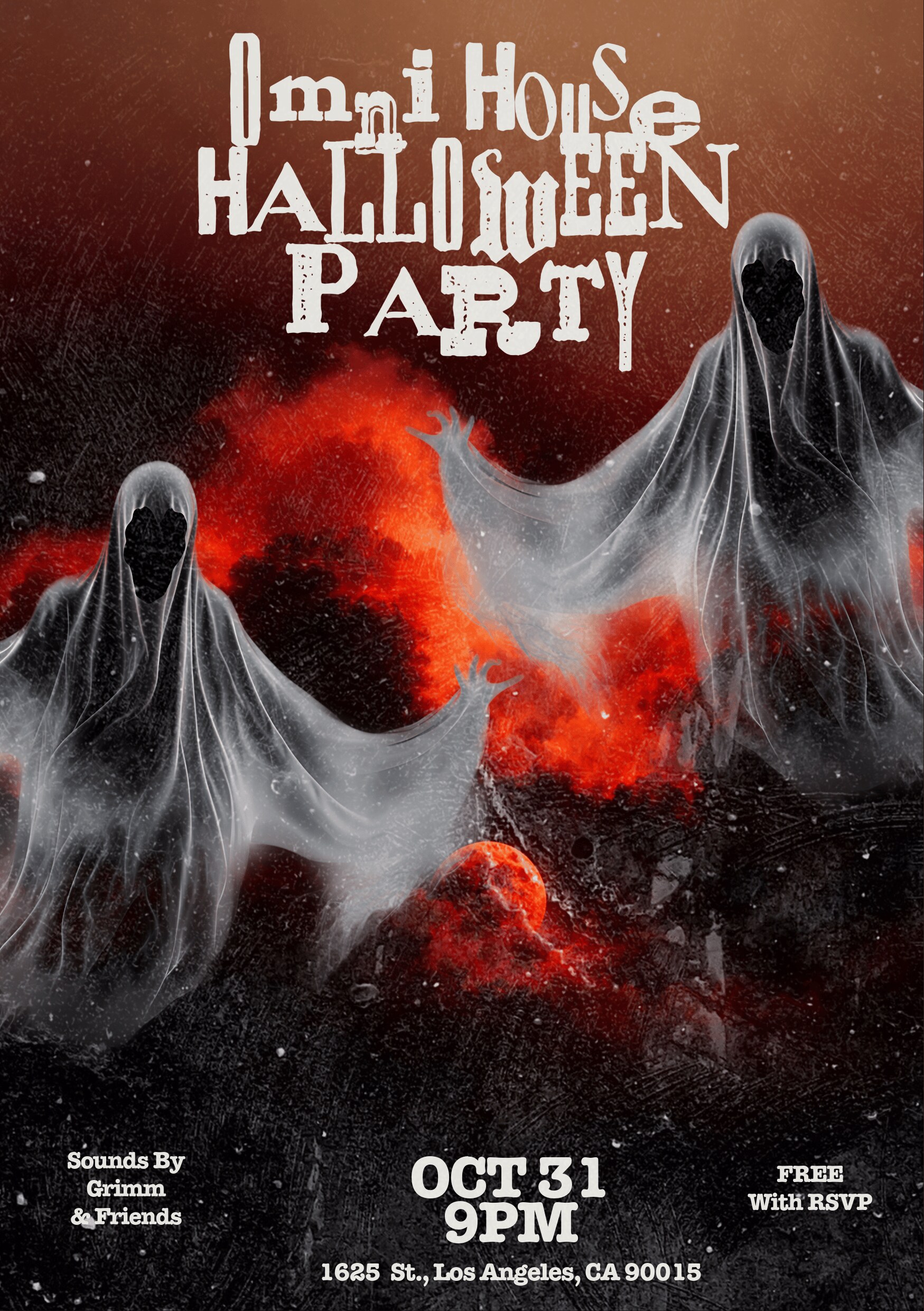 Omni House Halloween Party official event flyer