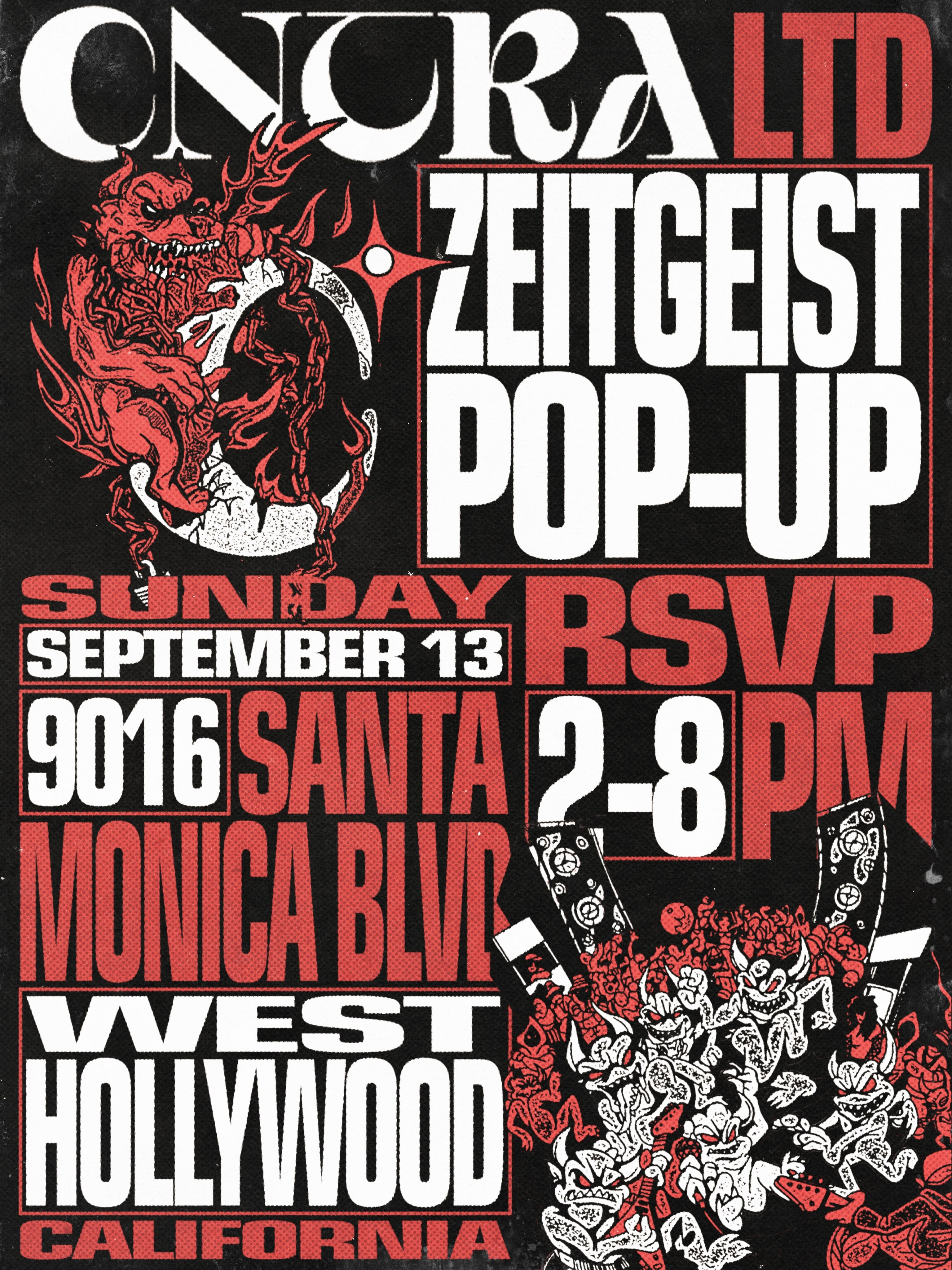 CNTRA ZEITGEIST one-day pop-up flyer for September 13
