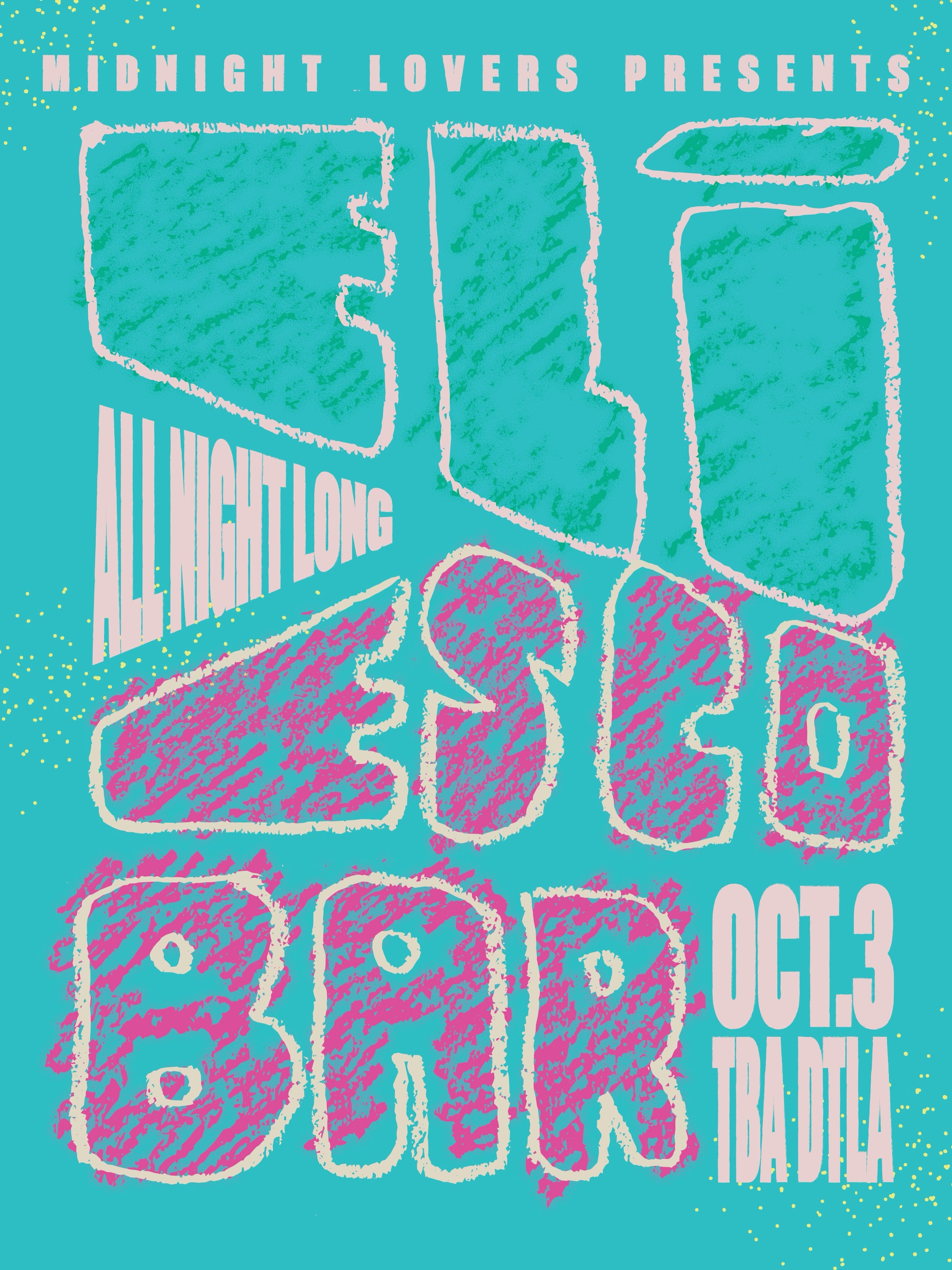 Midnight Lovers flyer announcing Eli Escobar open to close at a downtown Los Angeles open-air venue on October 3.