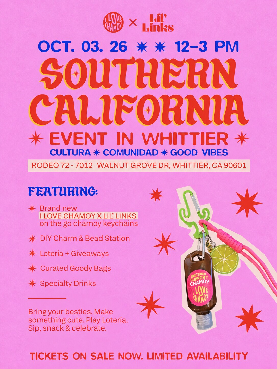 I Love Chamoy and Lil’ Links Southern California event in Whittier on October 3 from noon to 3pm.