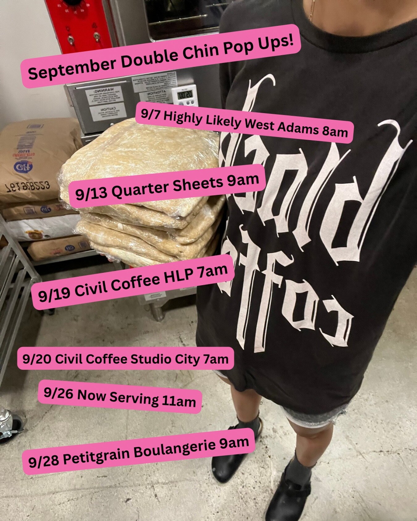 September Double Chin pastry pop-up schedule