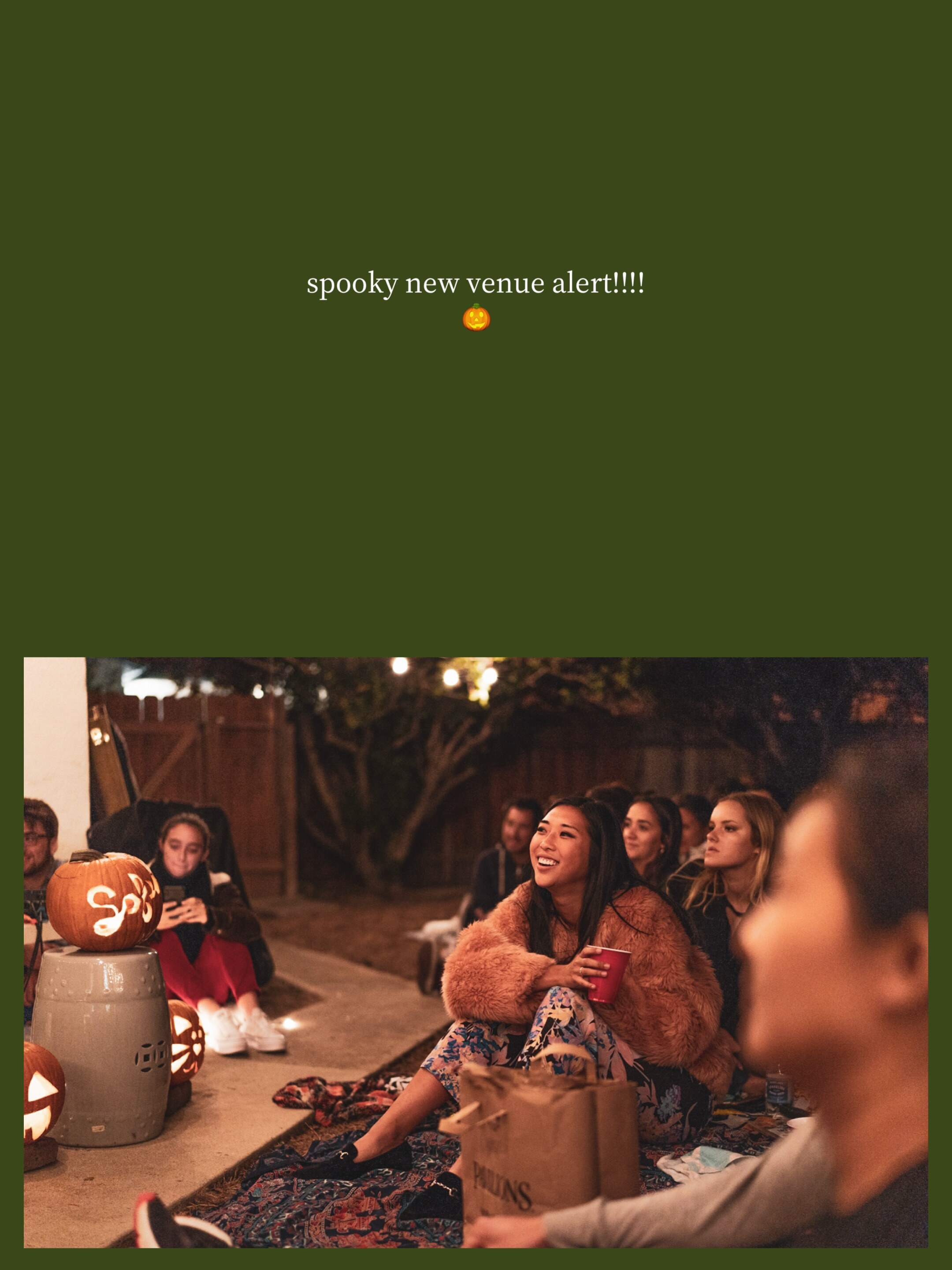 Green Sofar Sounds flyer announcing a spooky new backyard venue in Venice for October 3.