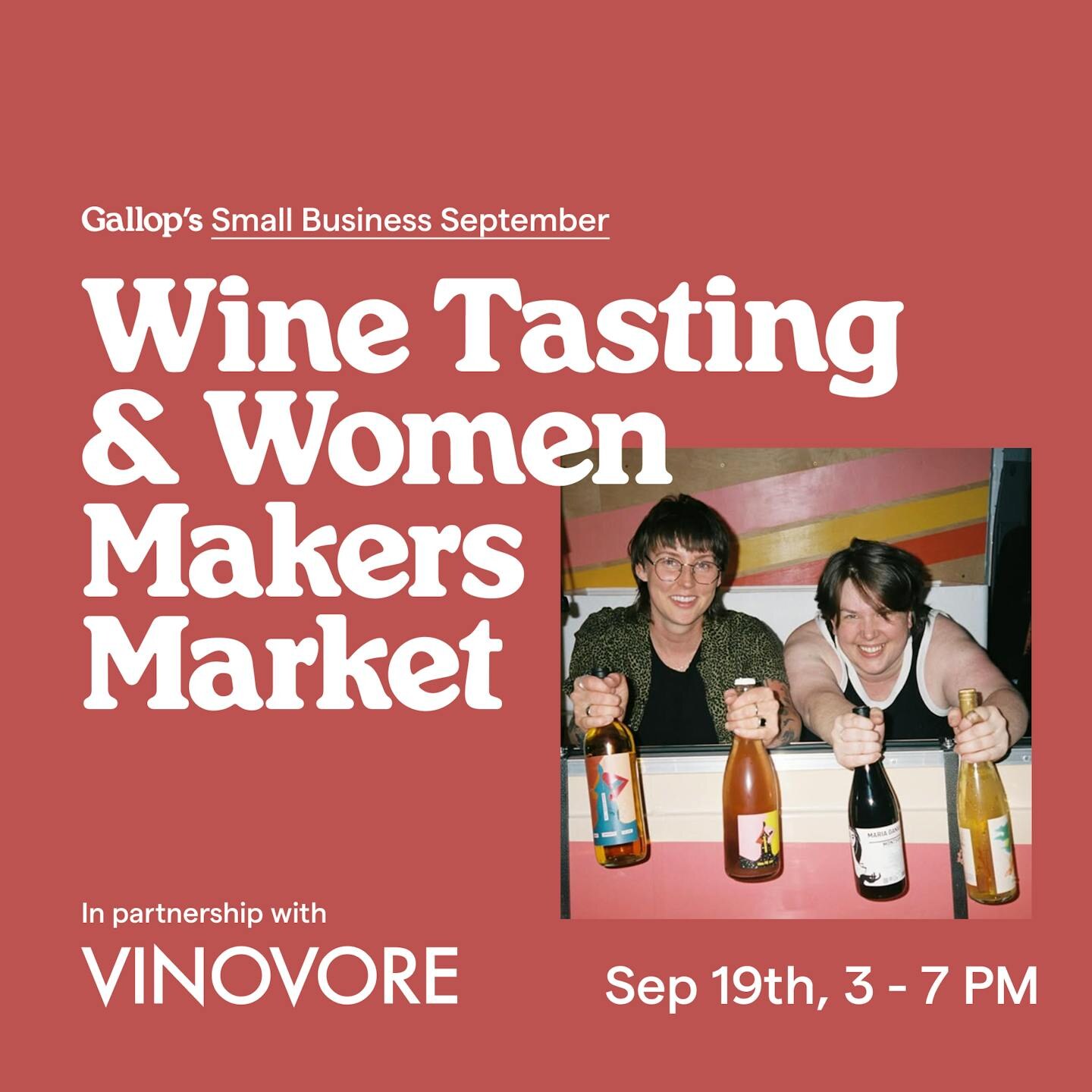 free wine tasting + women makers market event artwork