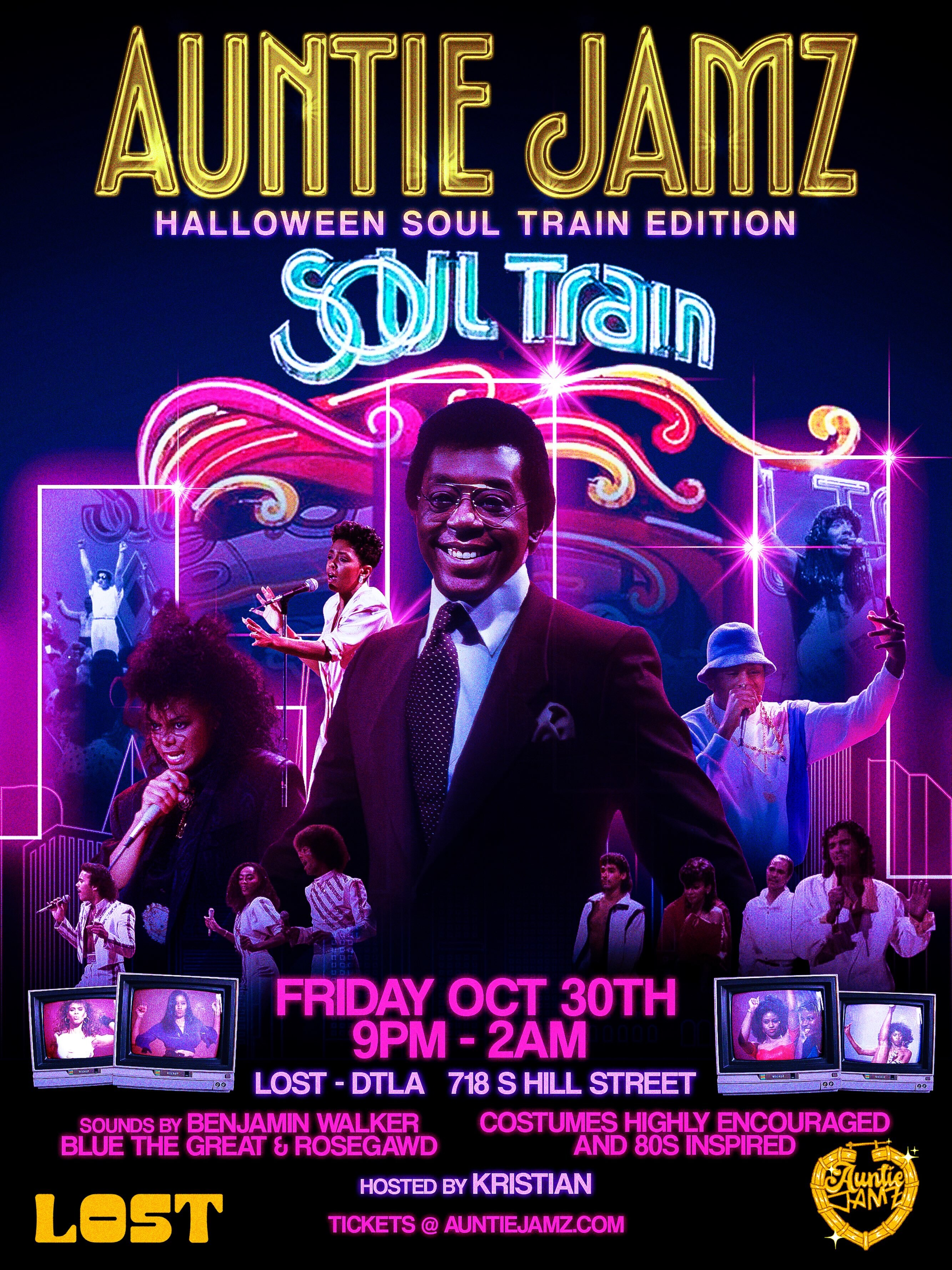 Auntie Jamz Halloween: Soul Train Edition flyer
