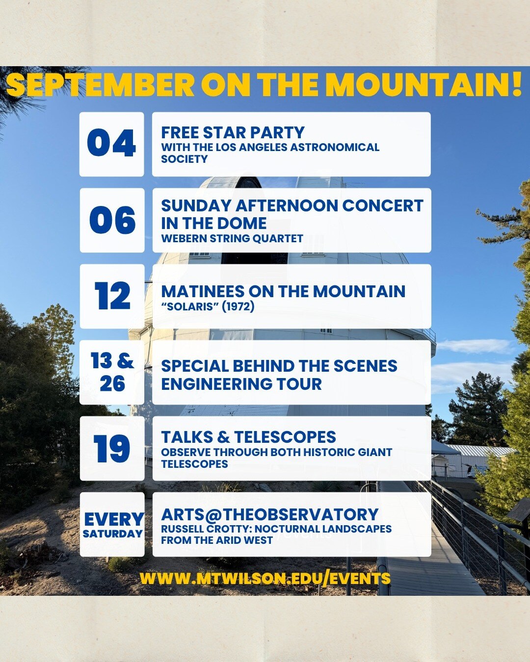 September on the Mountain flyer including Russell Crotty's Nocturnal Landscapes exhibition