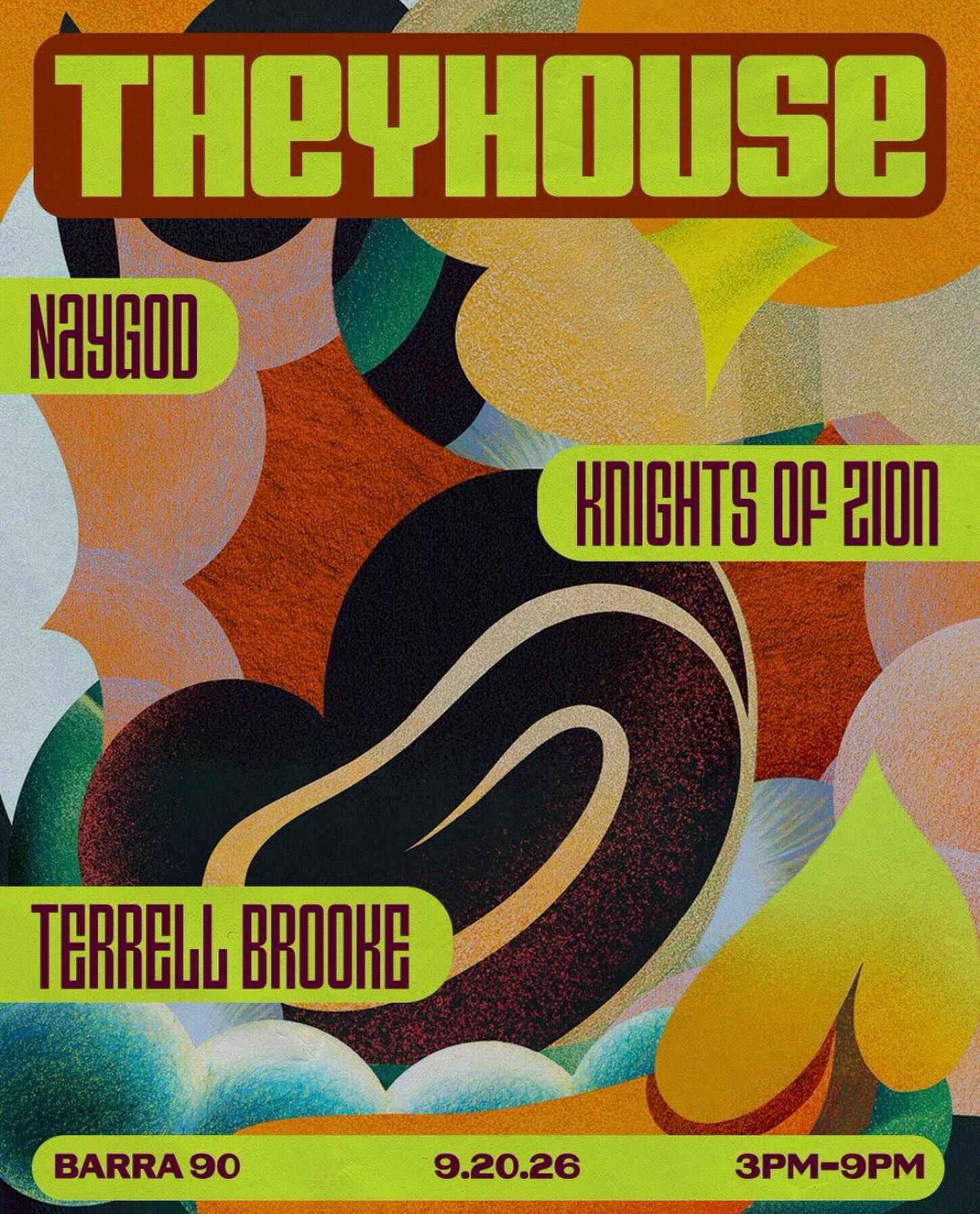 TheyHouse flyer with Naygod, Knights of Zion and Terrell Brooke at Barra 90 on September 20