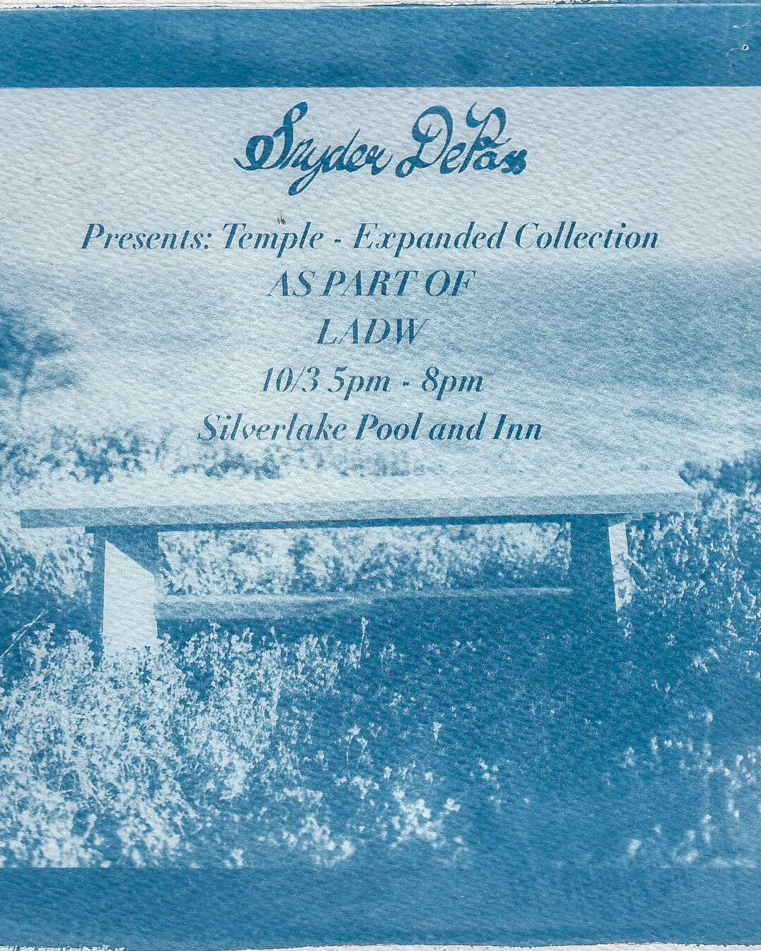 Snyder DePass @ Silver Lake Pool & Inn event flyer