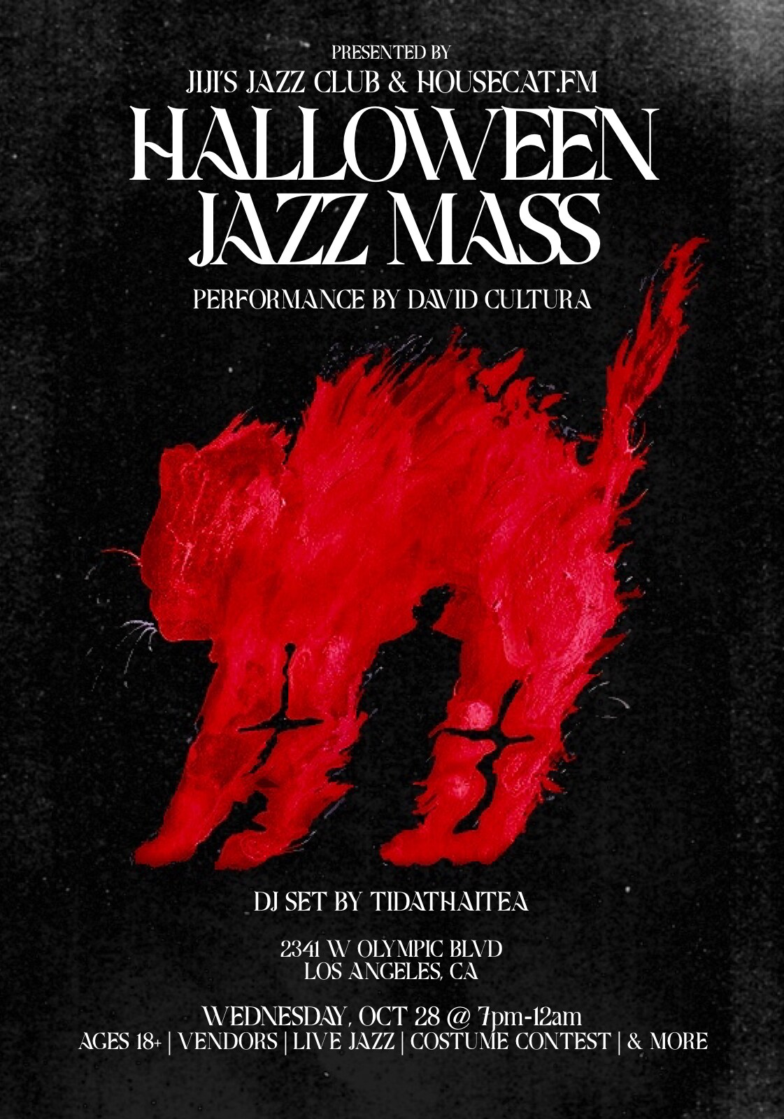 Jiji’s Halloween Jazz Mass flyer for October 28 in Downtown Los Angeles.