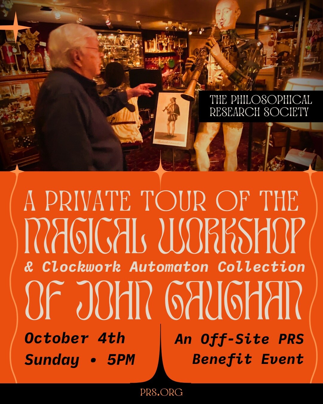 Private tour of John Gaughan’s magical workshop flyer
