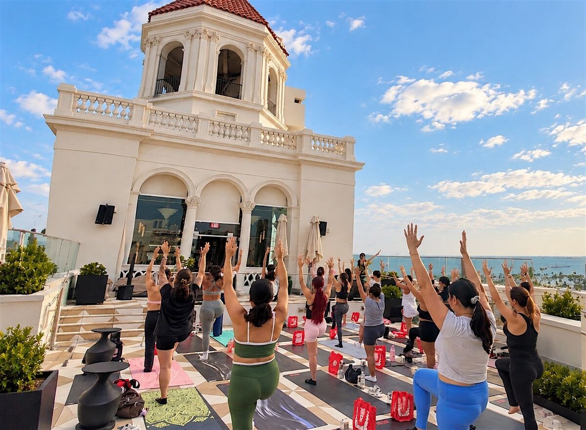Move for Wishes rooftop yoga event artwork