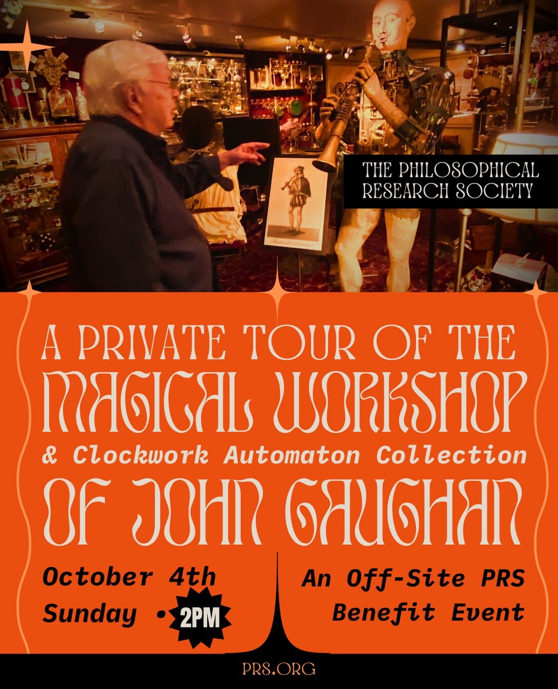 Private Tour of the Magical Workshop & Automaton Collection of John Gaughan flyer