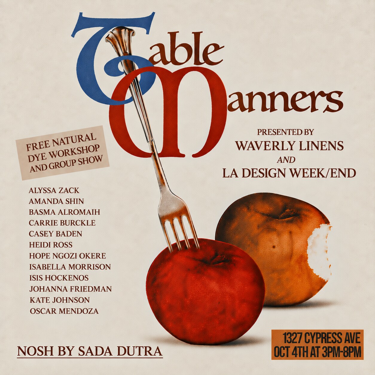 Waverly Linens x LAD/W event flyer