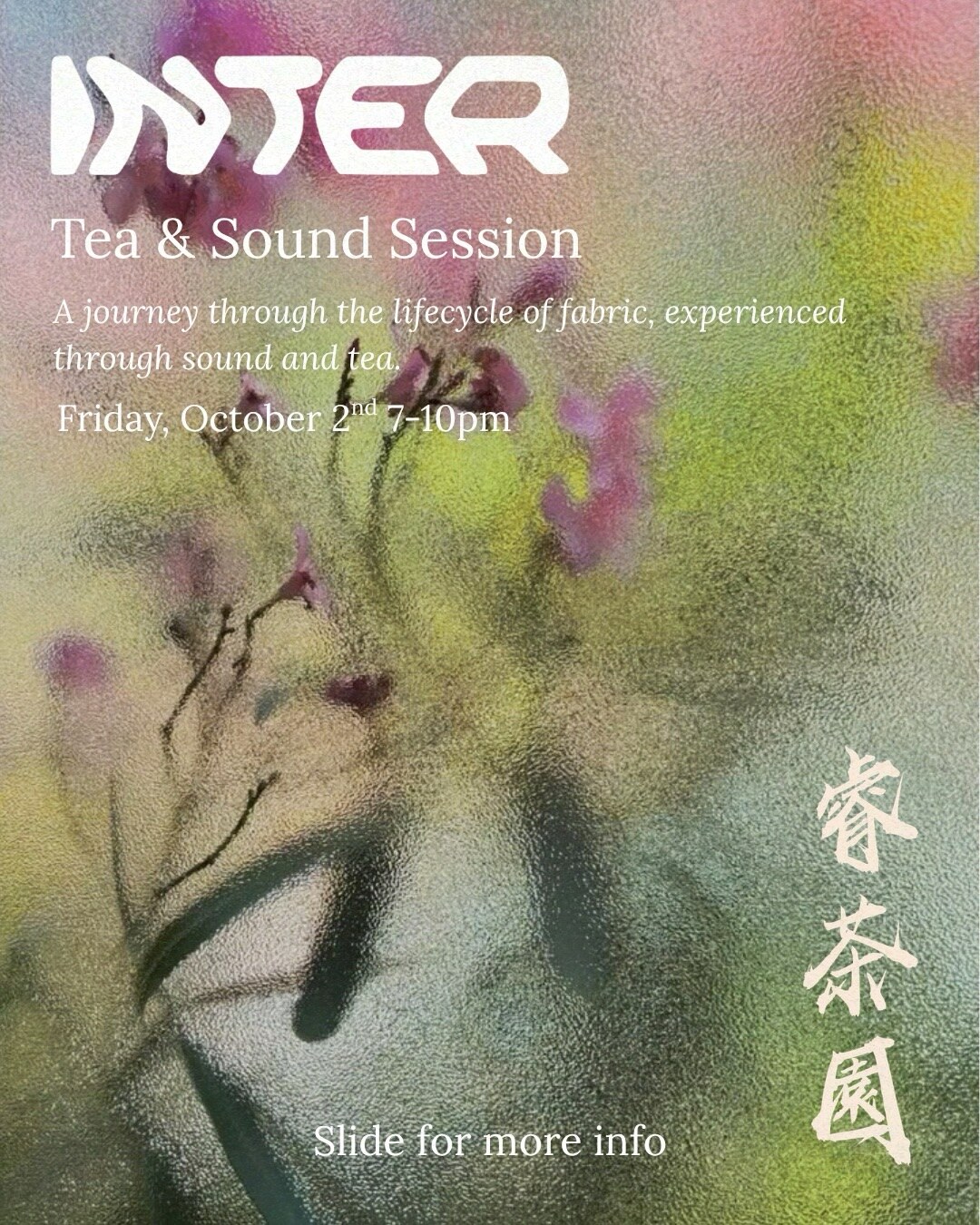 INTER Tea and Sound Session flyer for October 2 from 7 to 10pm.