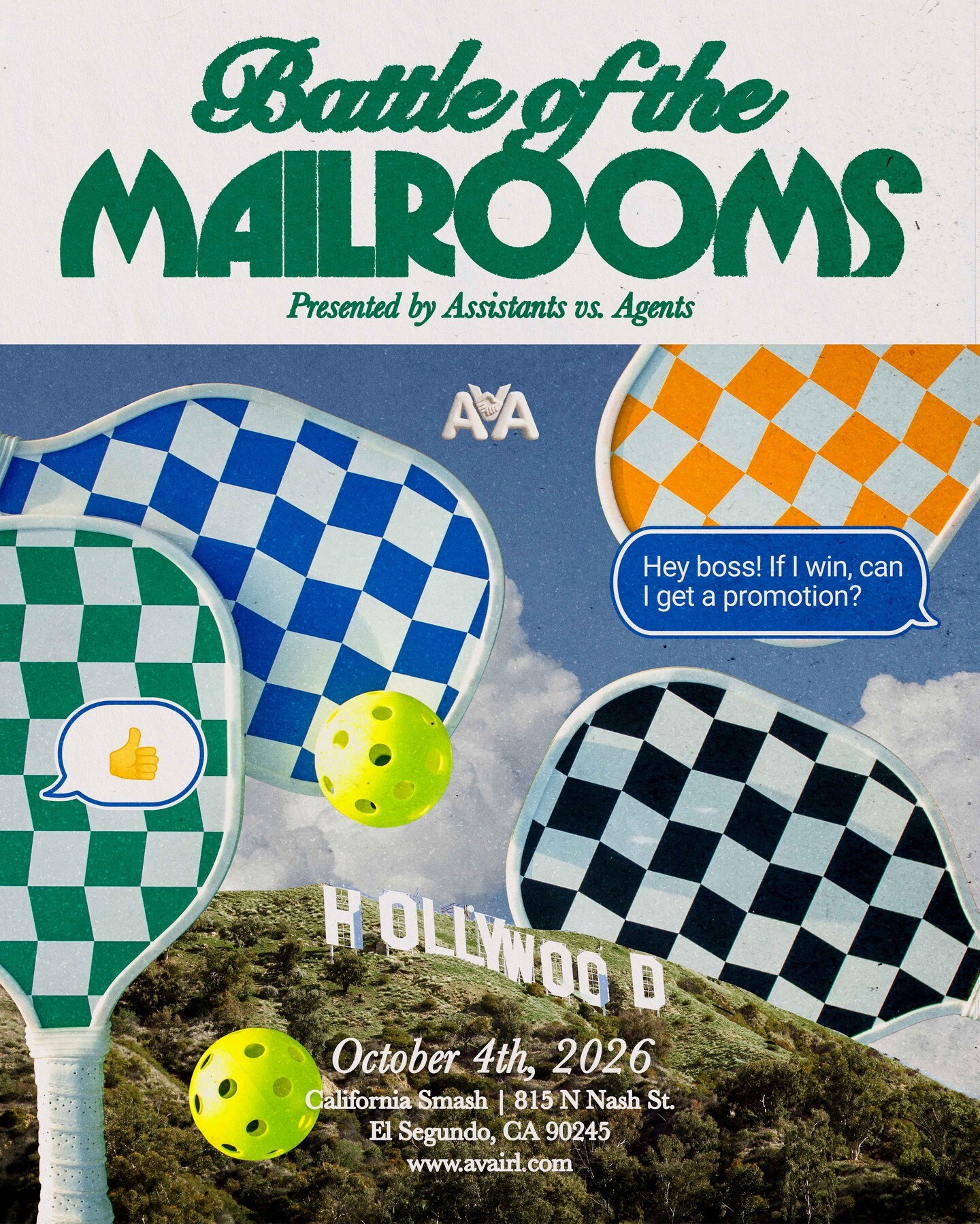Battle of the Mailrooms pickleball tournament flyer