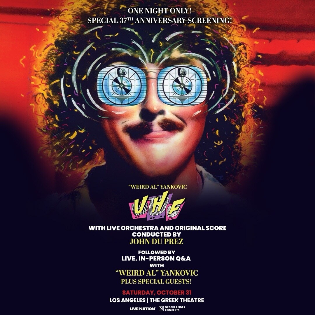 UHF 37th anniversary live-to-screen poster with Weird Al