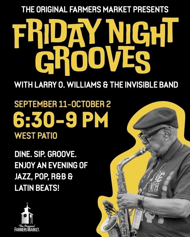 Friday Night Grooves flyer with Larry O. Williams and The Invisible Band