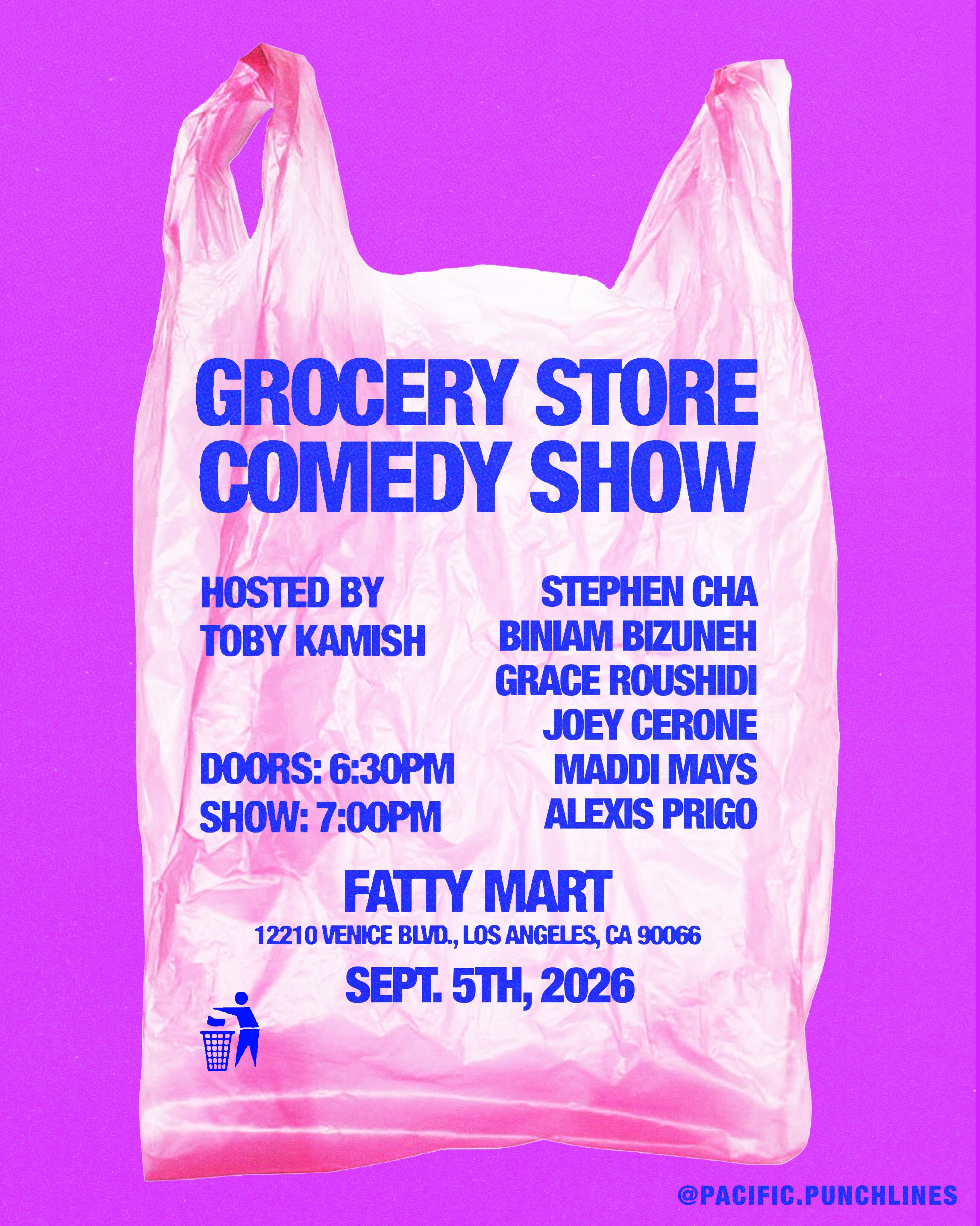 Grocery Store Comedy Show lineup flyer