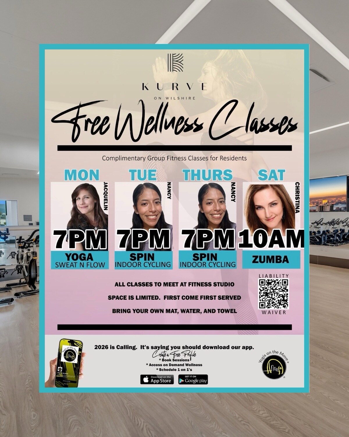 Kurve on Wilshire wellness-class flyer accompanying its two September resident sound baths.