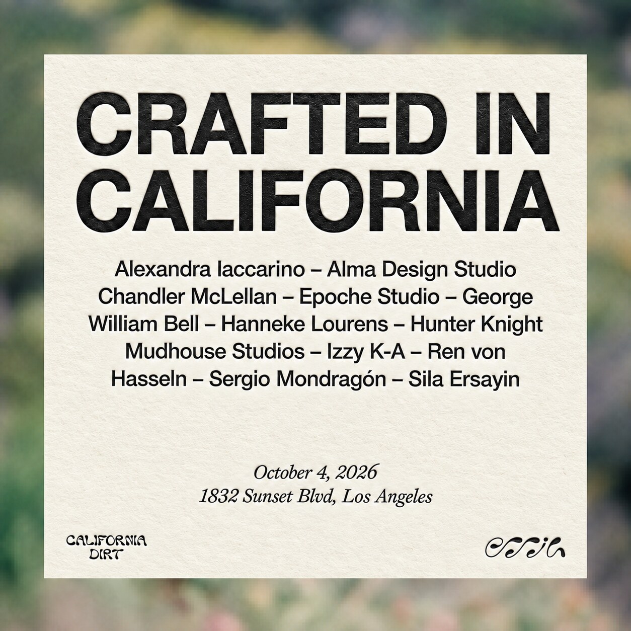 Crafted in California event flyer