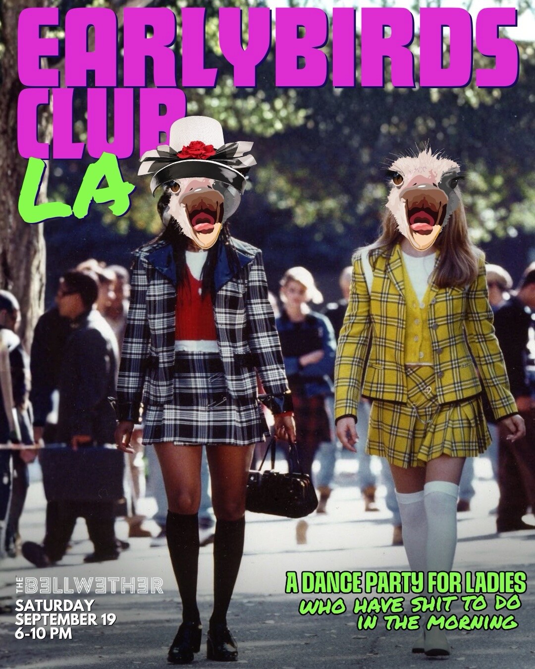 Earlybirds Club Los Angeles dance party flyer