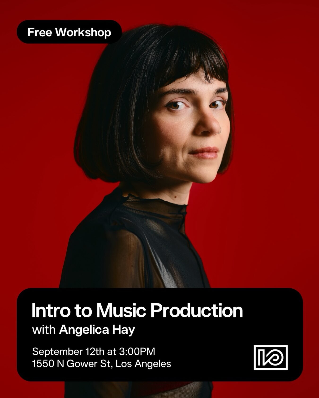 Intro to Music Production with Angelica Hay workshop flyer