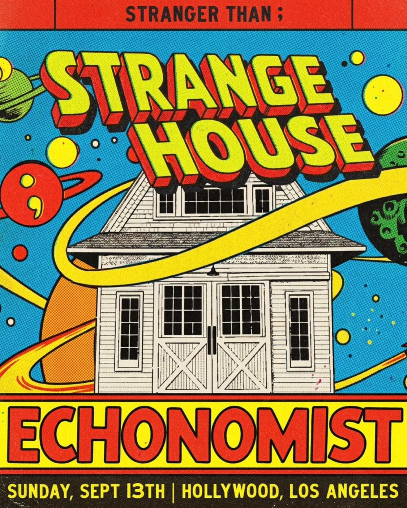 Strange House Echonomist September 13 flyer