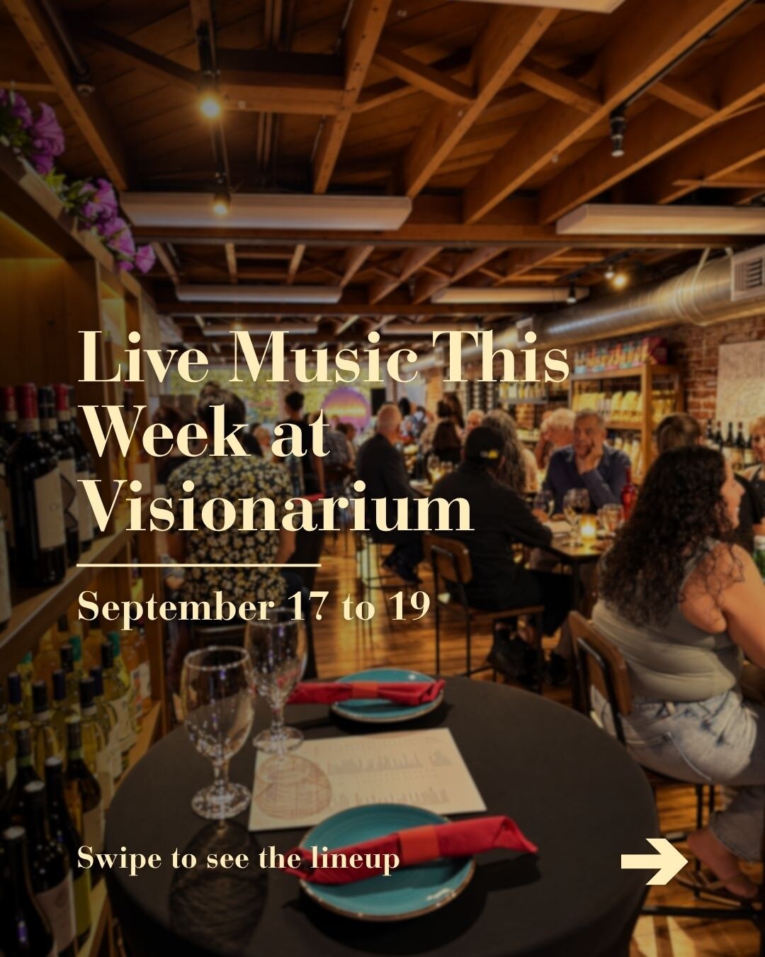 Visionarium live-music schedule featuring JUST US 4