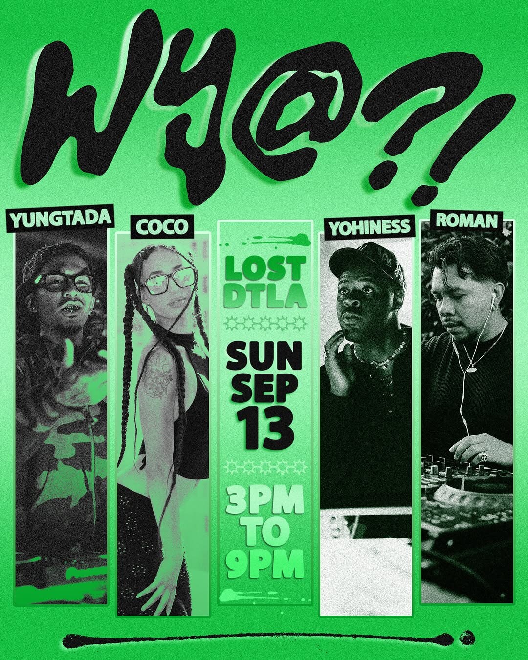 Where You At rooftop party lineup flyer