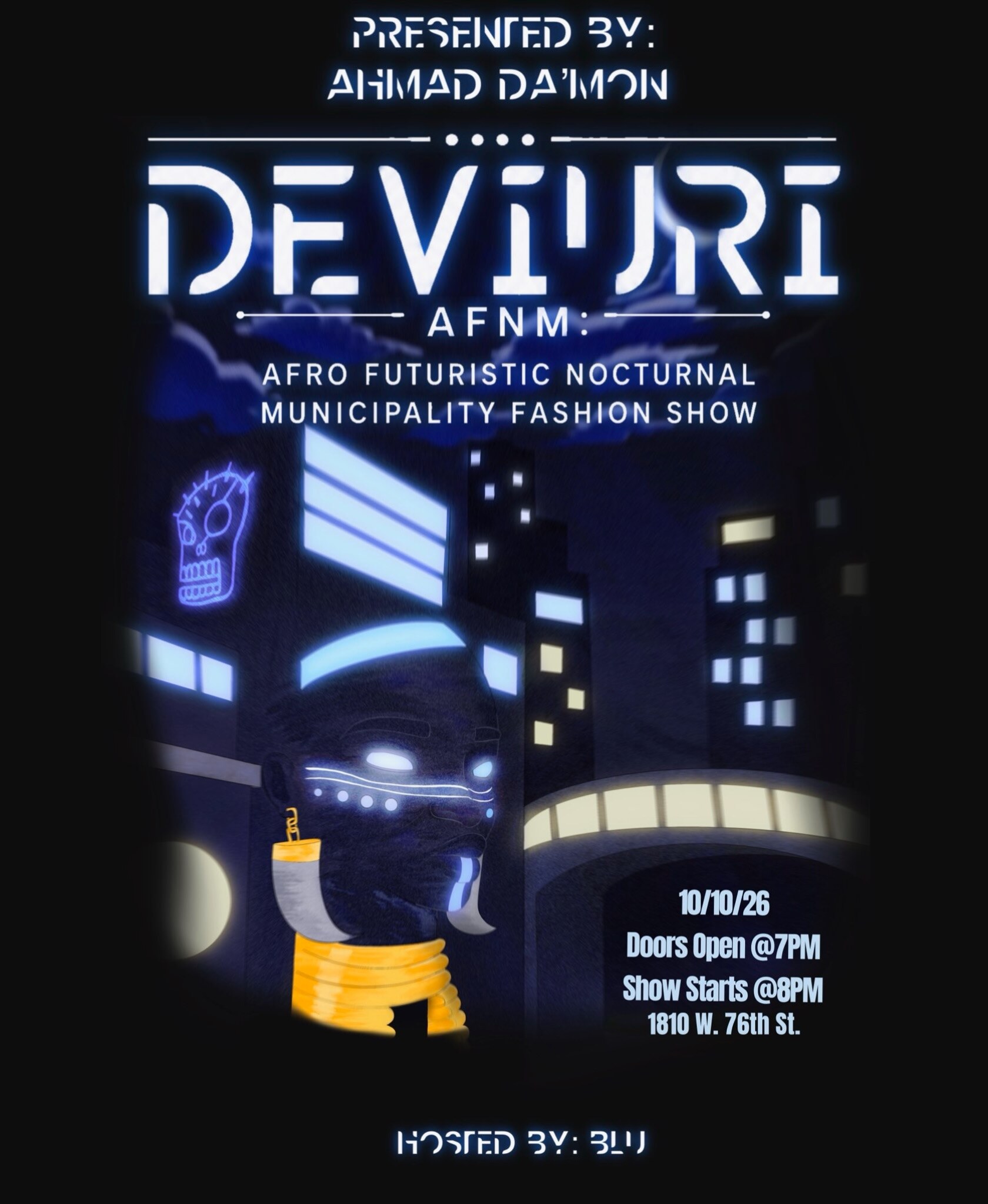 DEVIURI: AFNM fashion and art show flyer