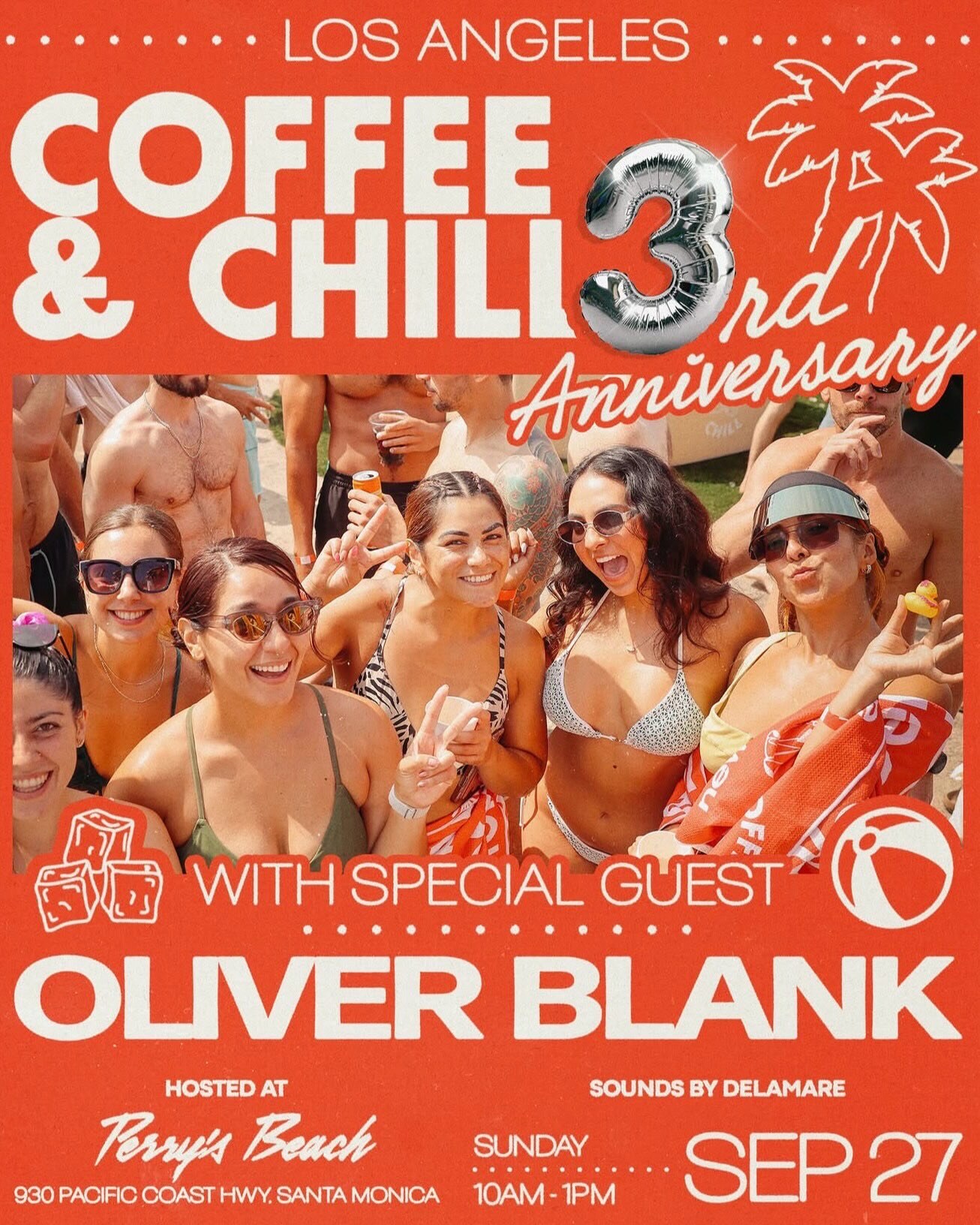 Coffee and Chill third anniversary flyer featuring Oliver Blank on September 27.