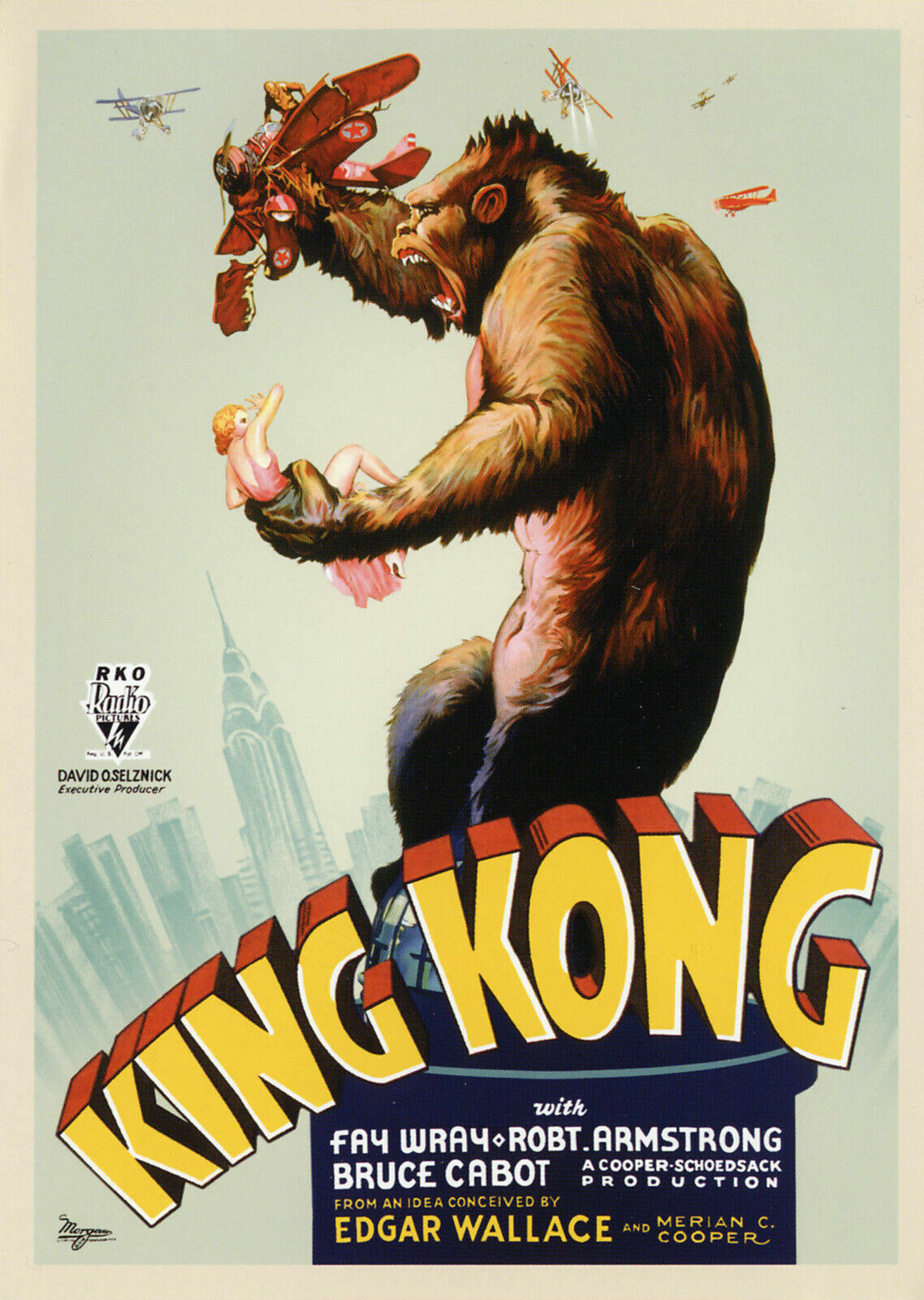 Original-style King Kong movie poster for the 1933 film