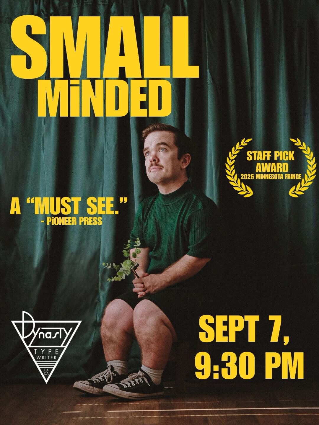 Small Minded poster for Tyler West at Dynasty Typewriter on September 7 at 9:30 PM