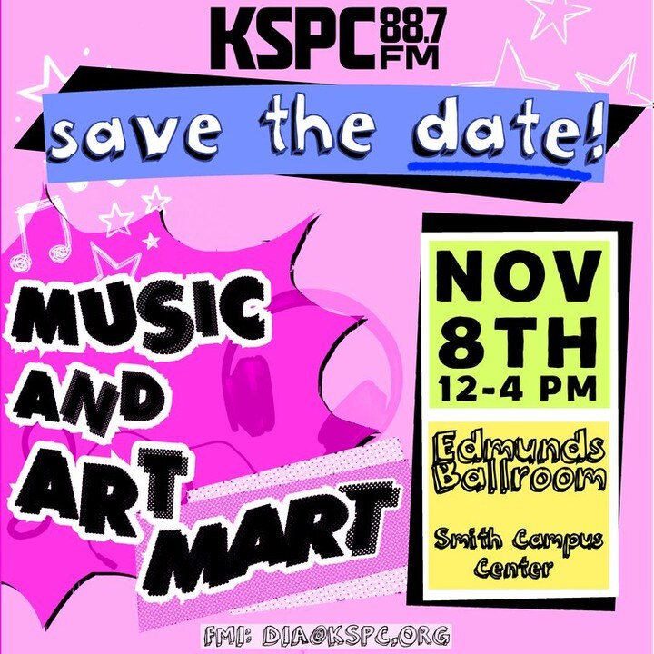 KSPC Music and Art Mart save-the-date flyer for November 8 at Edmunds Ballroom