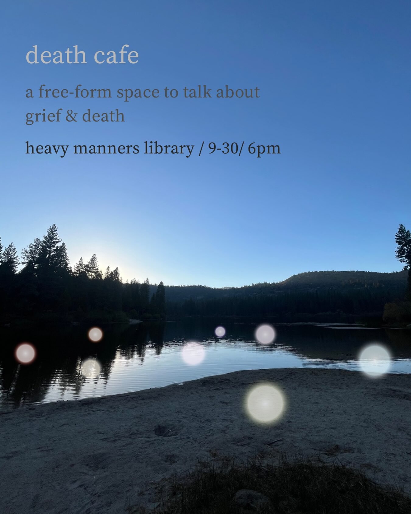 Death Cafe announcement at Heavy Manners