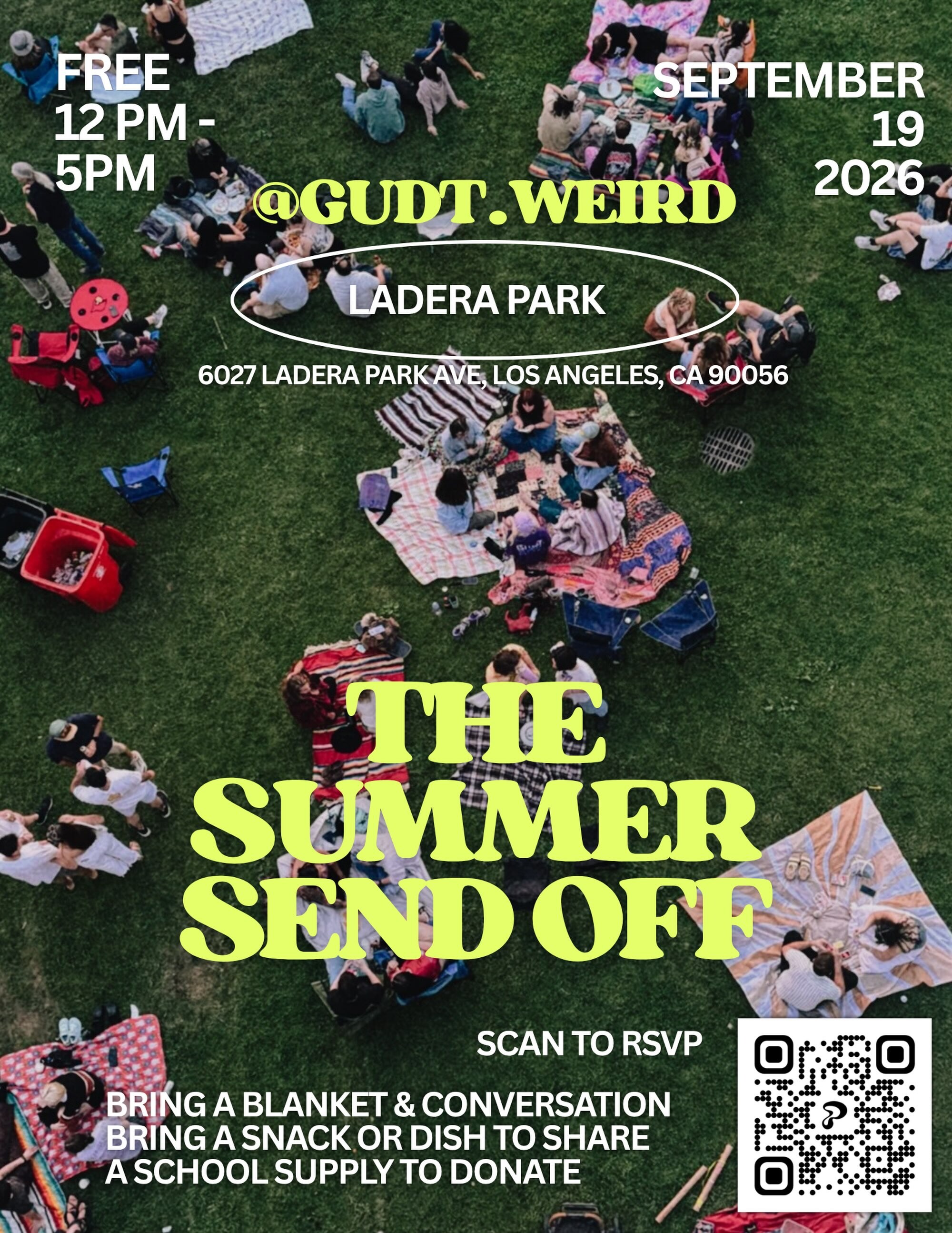 The Summer Send Off picnic flyer for September 19 at Ladera Park