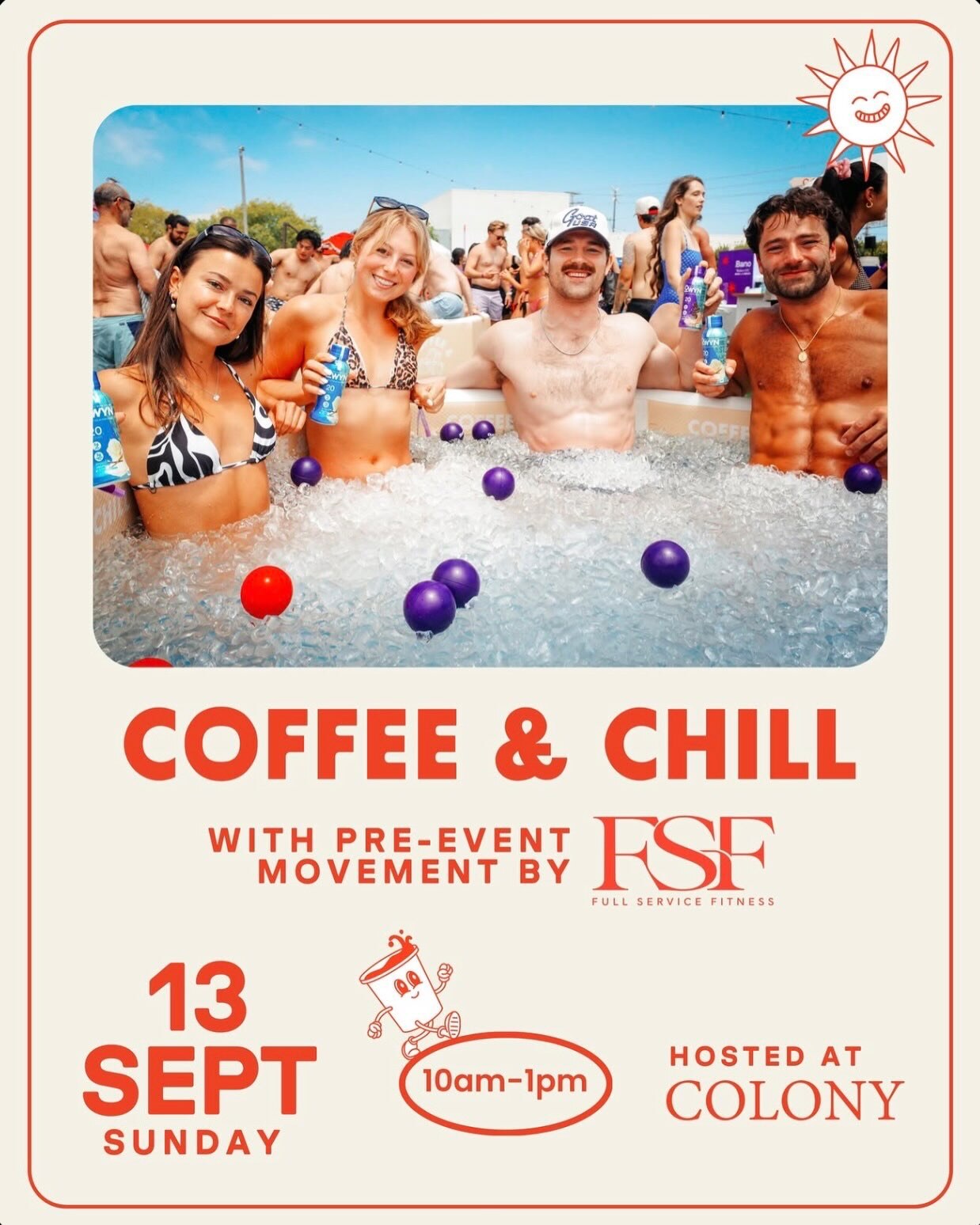 Coffee and Chill event flyer for September 13 at Colony