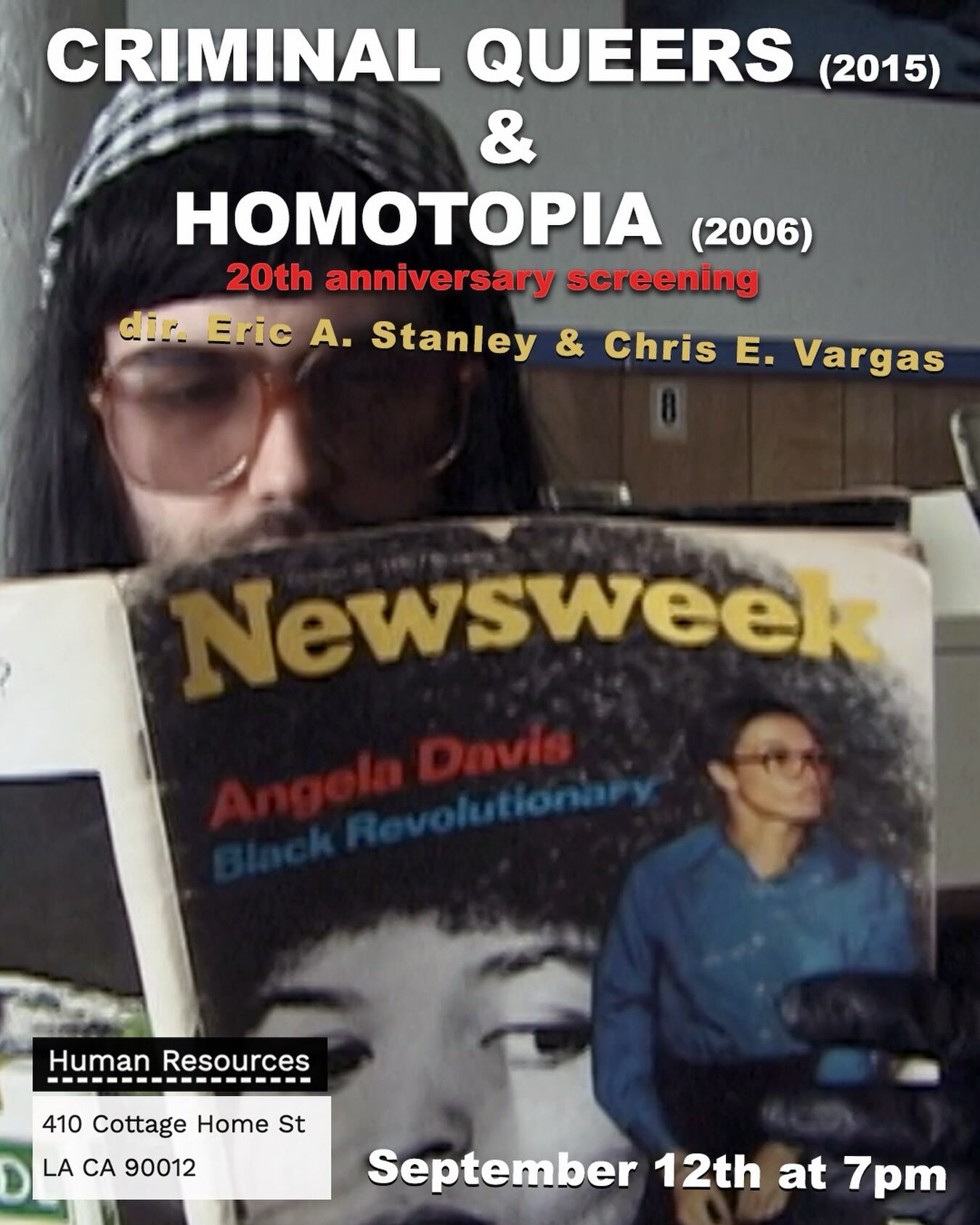 Homotopia and Criminal Queers screening flyer featuring stills and the September 12 event details