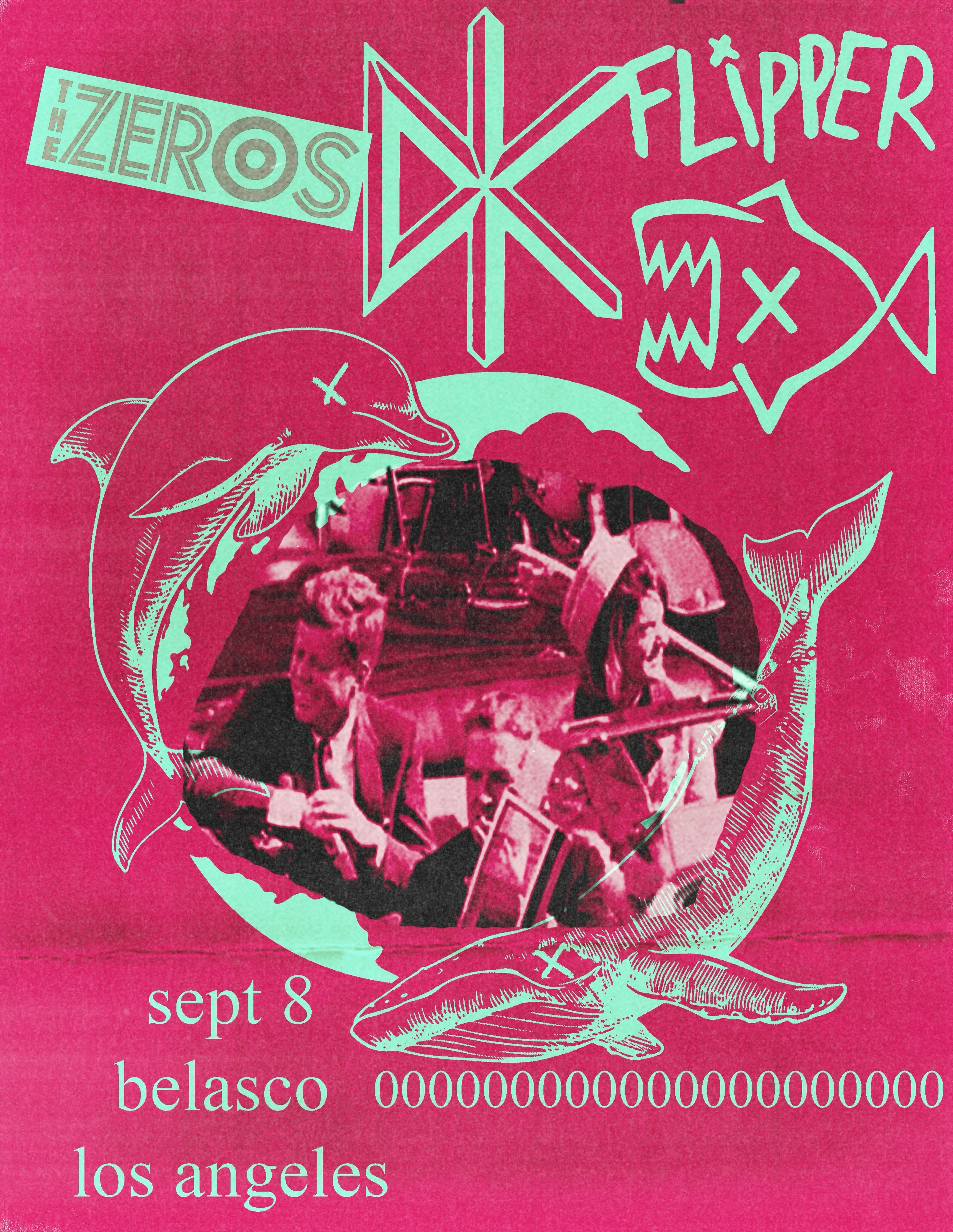 Dead Kennedys, Flipper and The Zeros concert flyer for September 8 at The Belasco